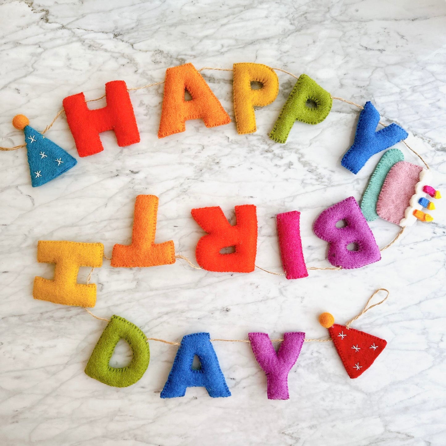 Felt Garland - Happy Birthday - Chickadees Wooden Toys