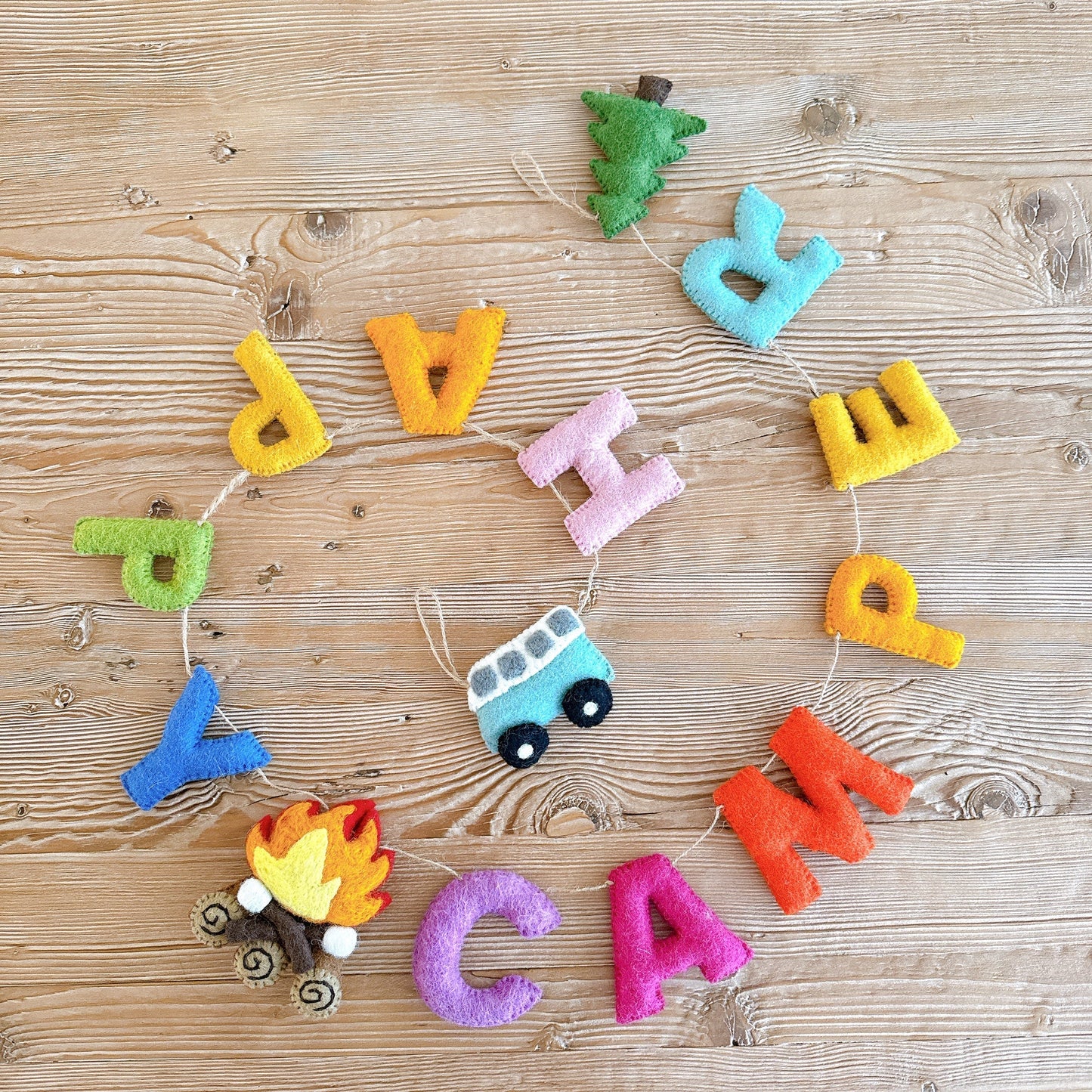 Felt Garland - Happy Camper - Chickadees Wooden Toys