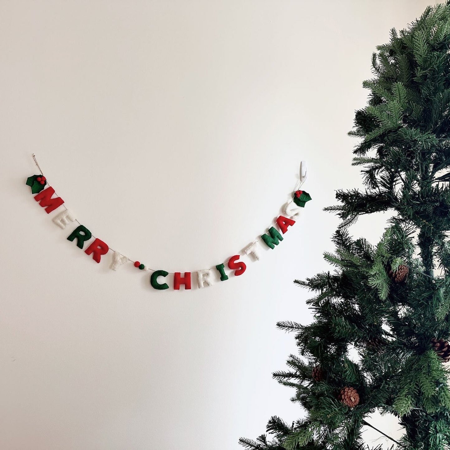 Felt Garland - Merry Christmas - Chickadees Wooden Toys