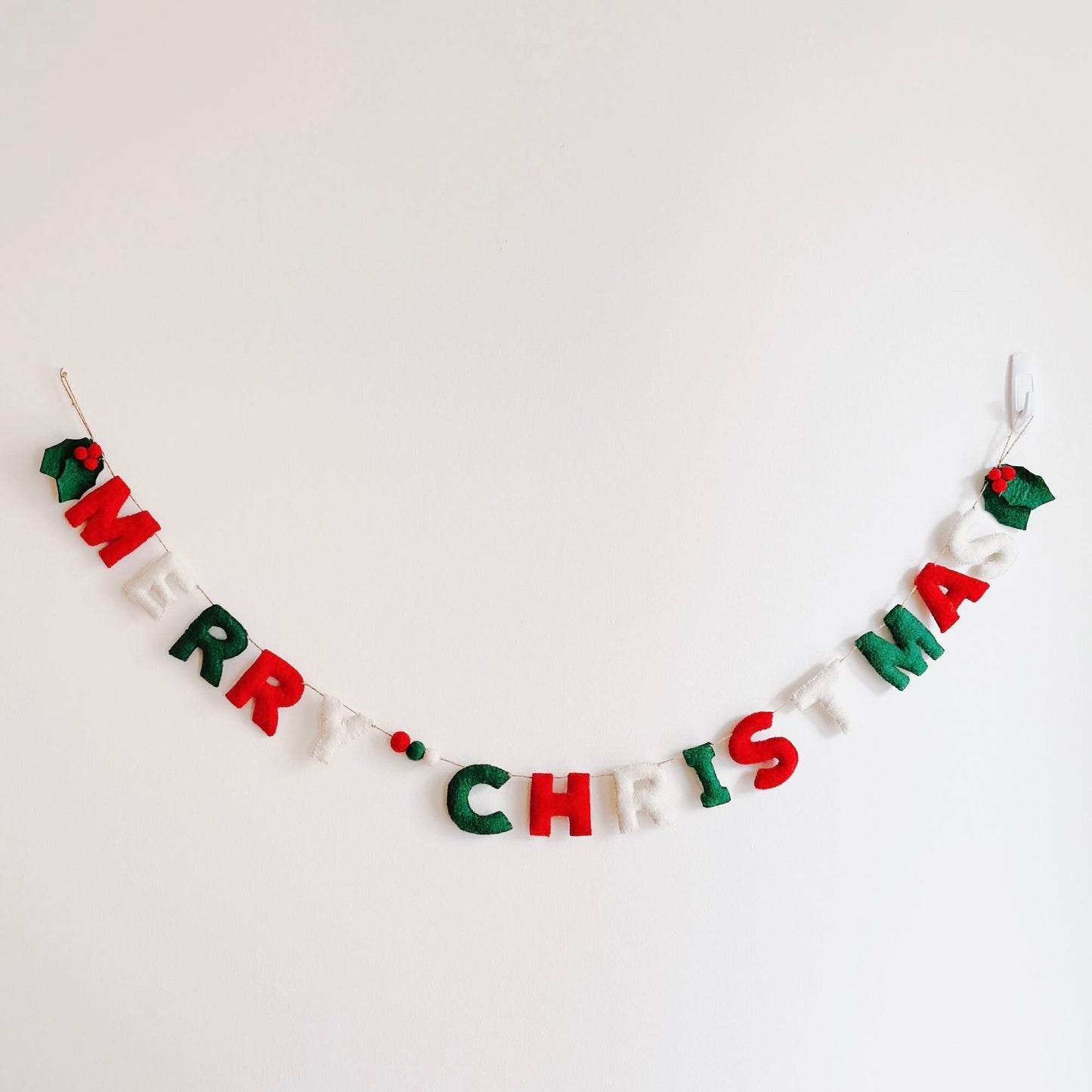 Felt Garland - Merry Christmas - Chickadees Wooden Toys