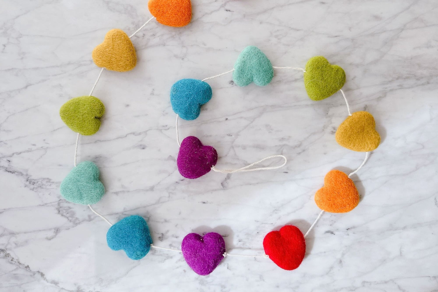 Felt Heart Garland - Chickadees Wooden Toys