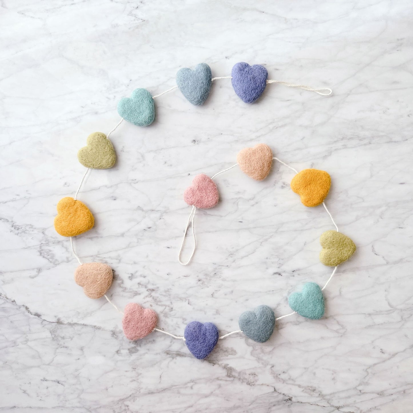 Felt Heart Garland - Chickadees Wooden Toys