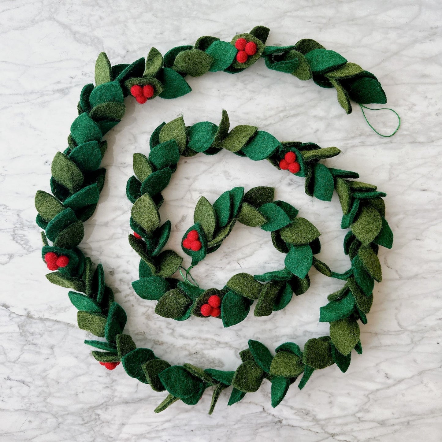 Felt Holly Garland - Chickadees Wooden Toys