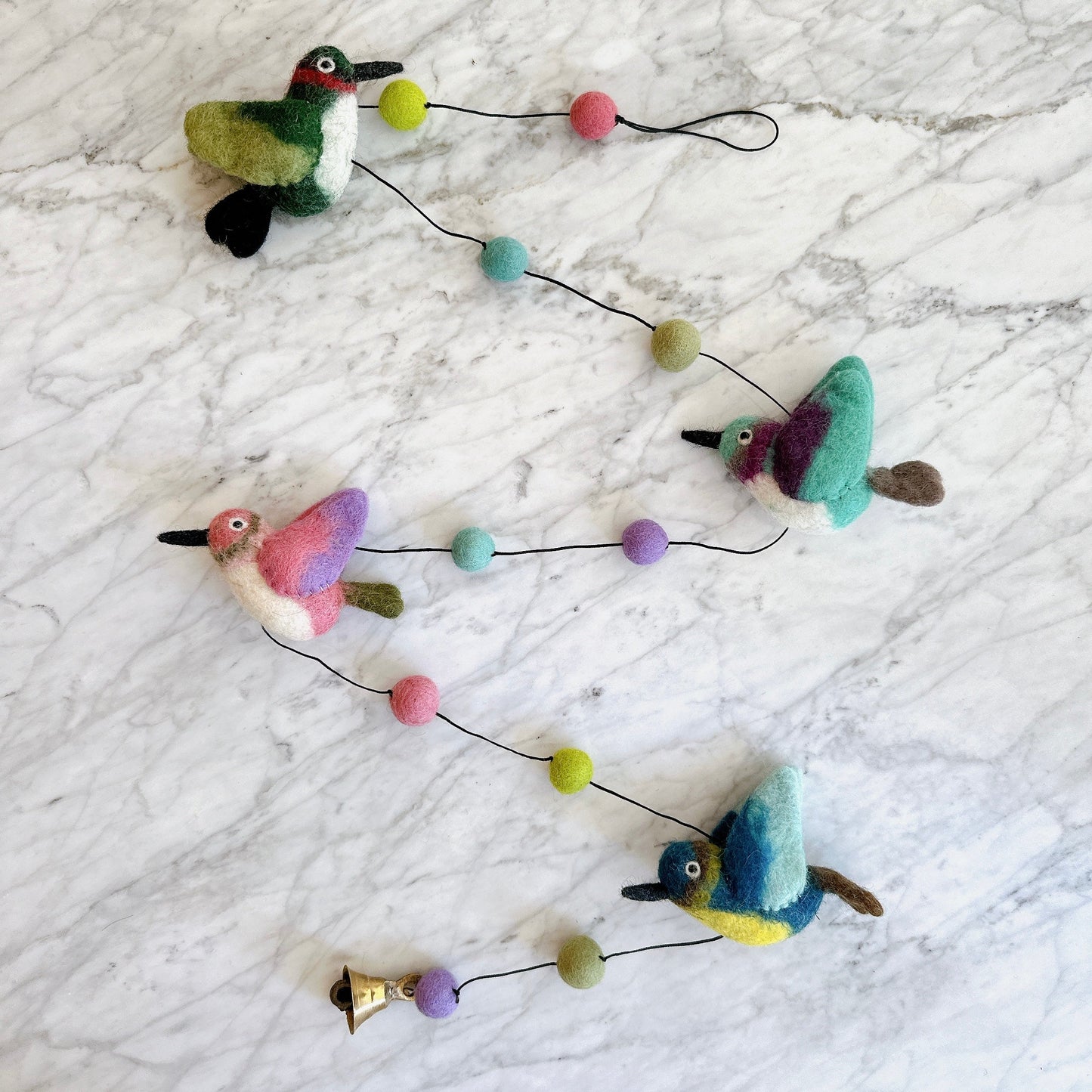 Felt Hummingbird Garland - Chickadees Wooden Toys