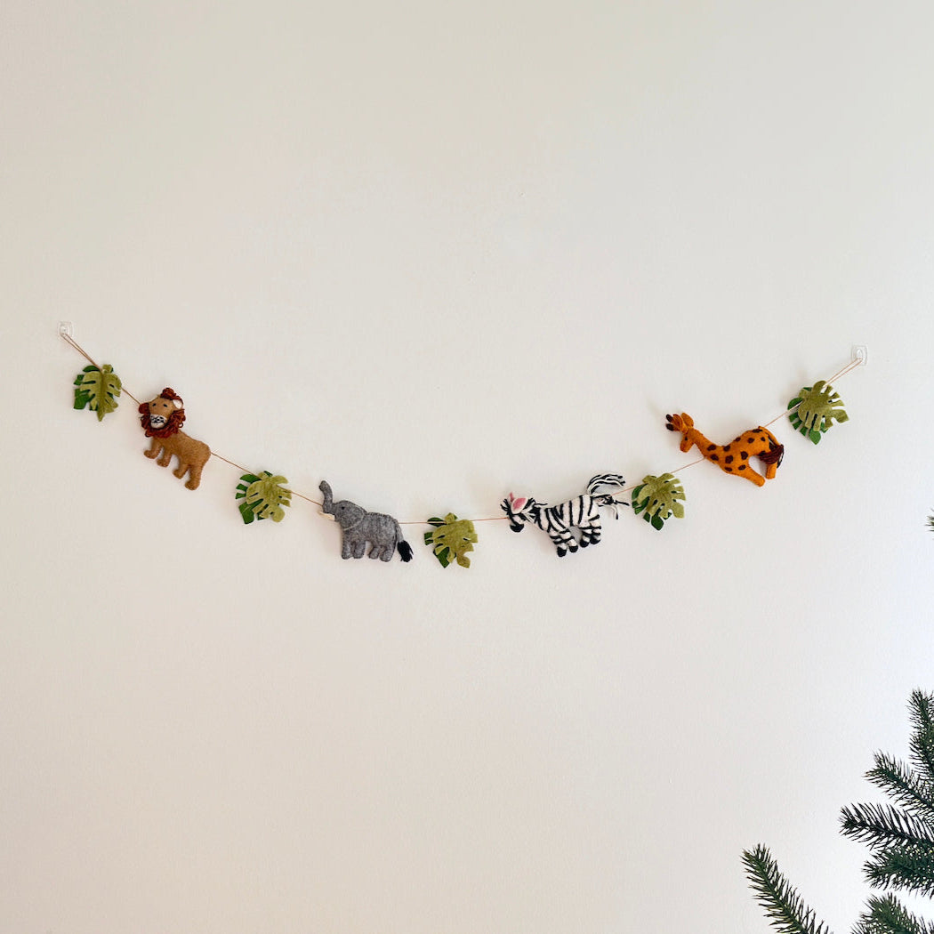 Felt Jungle Animal Garland - Chickadees Wooden Toys