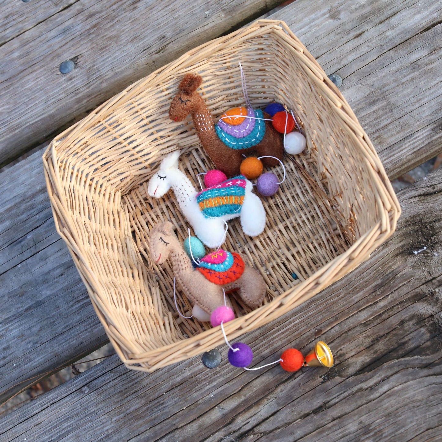 Felt Llama Garland 2 - Chickadees Wooden Toys