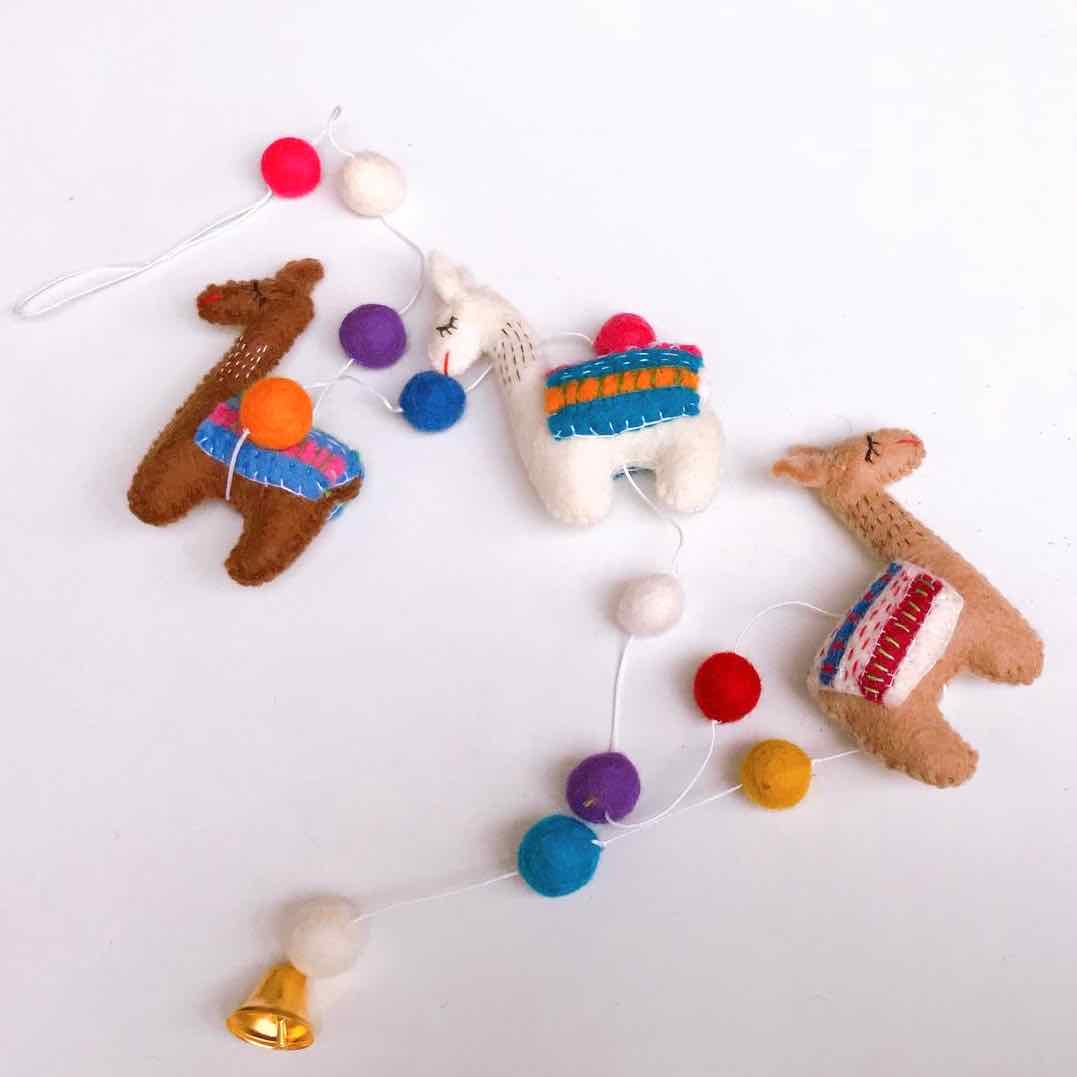 Felt Llama Garland 2 - Chickadees Wooden Toys