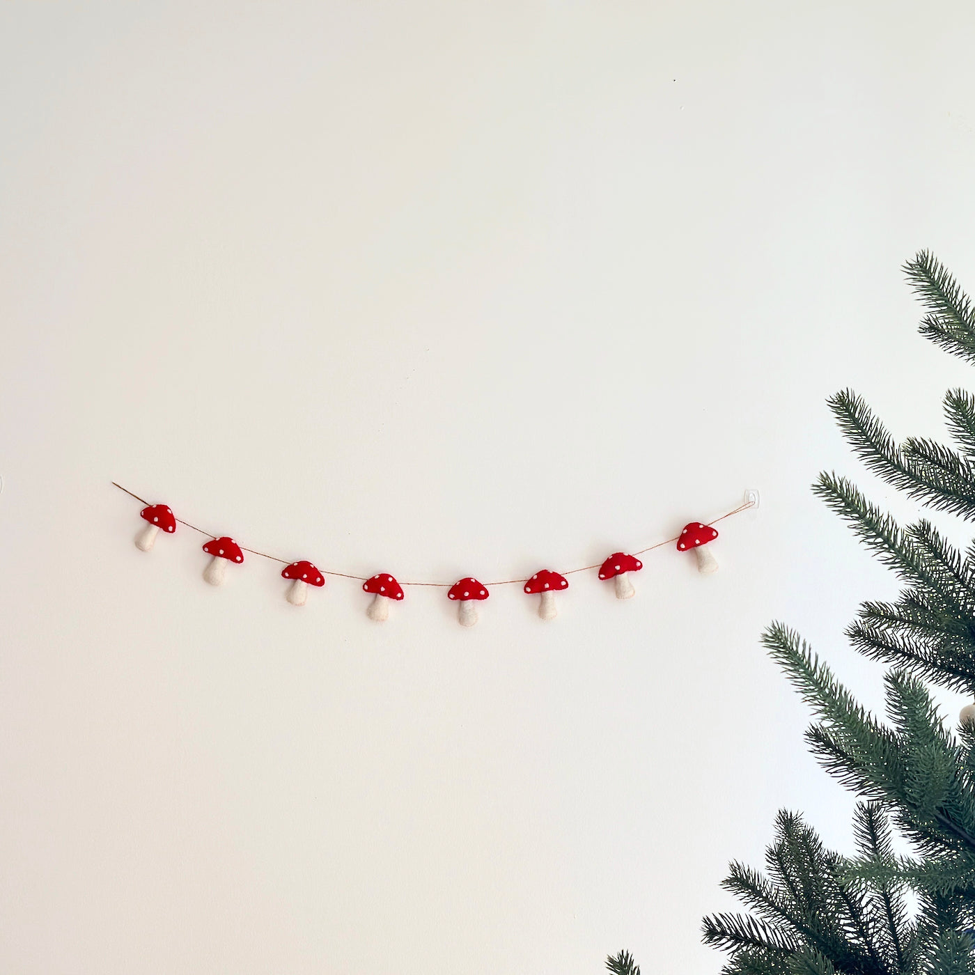 Felt Mushroom Garland - Chickadees Wooden Toys