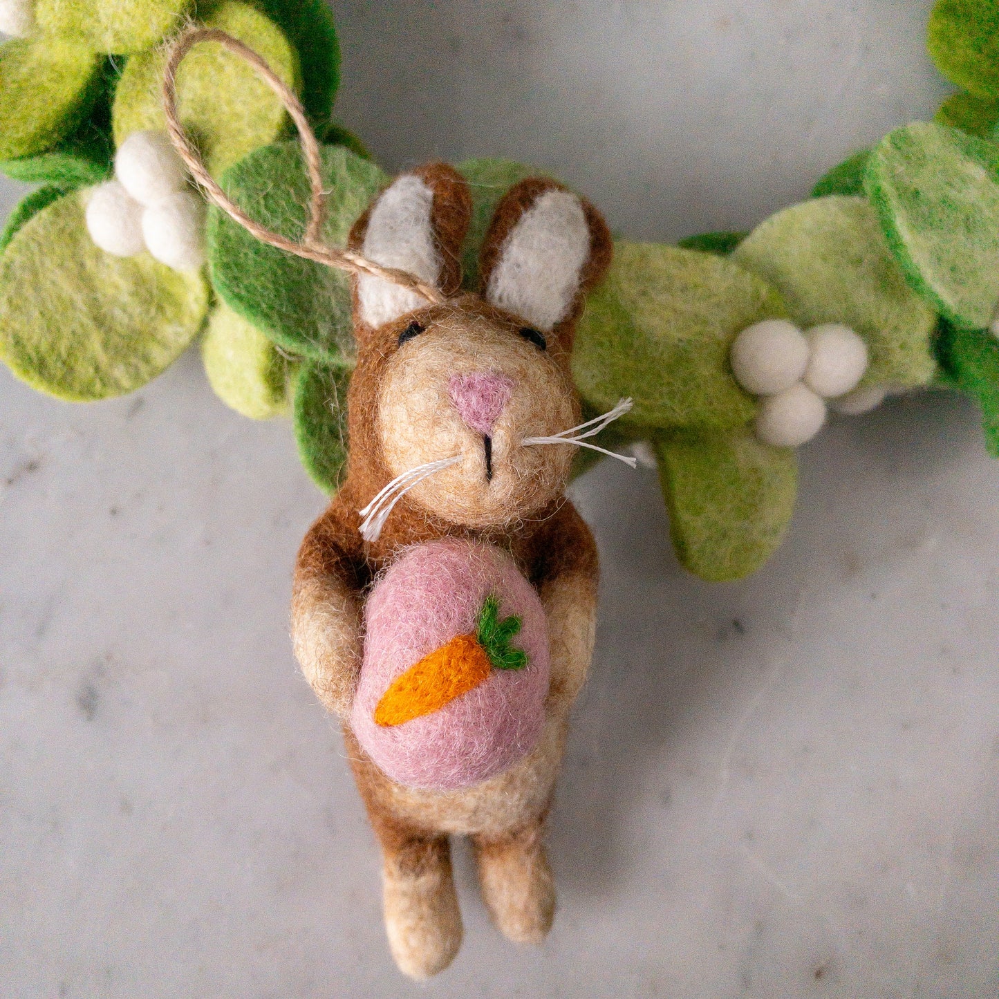 Felt Ornament - Bunny Holding A Heart - Chickadees Wooden Toys