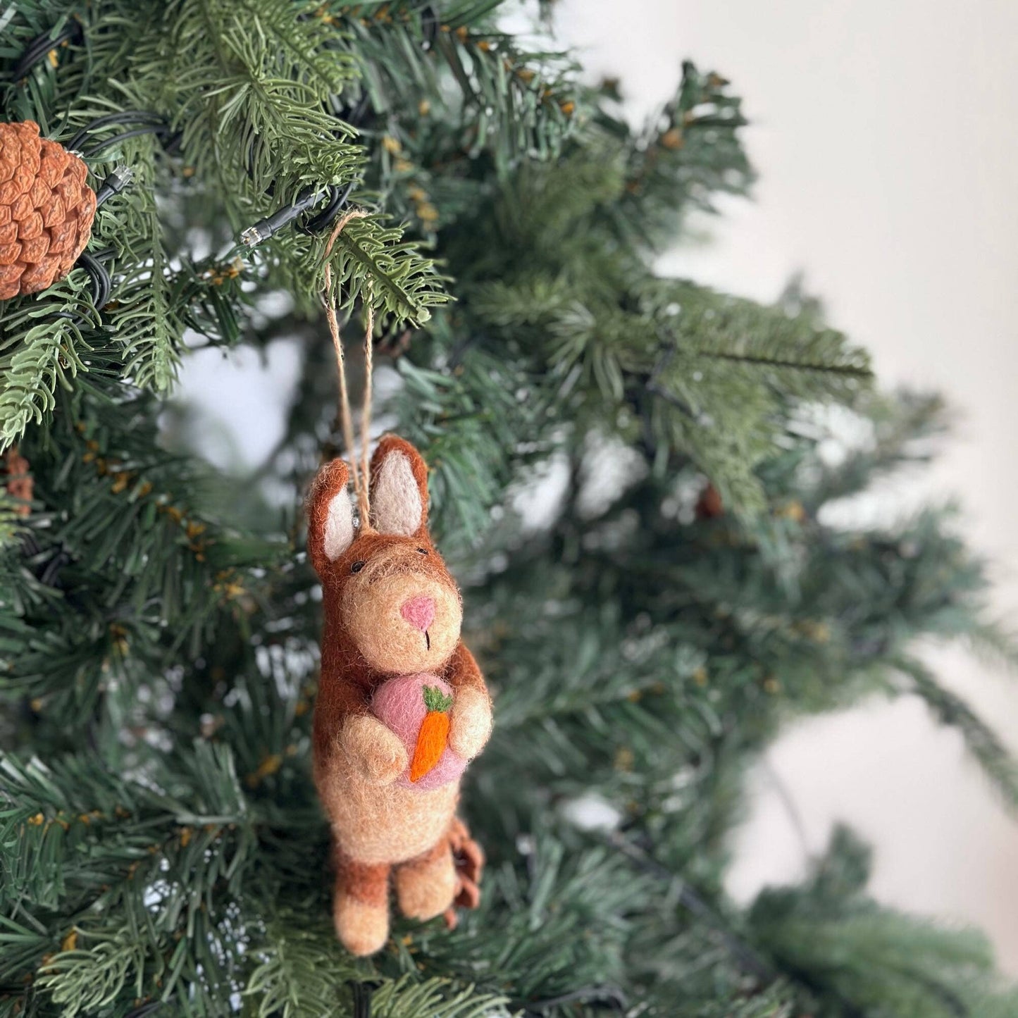 Felt Ornament - Bunny Holding A Heart - Chickadees Wooden Toys