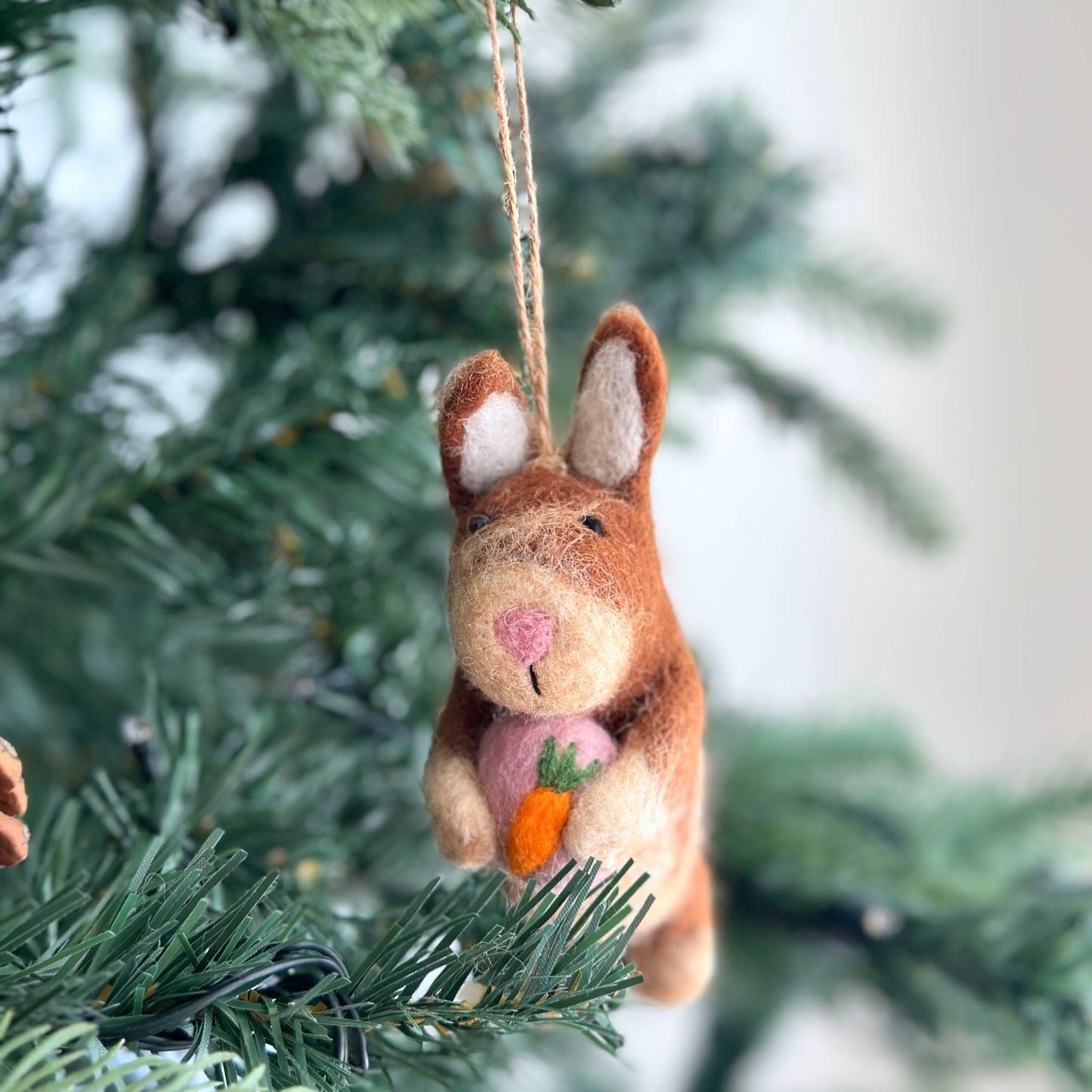Felt Ornament - Bunny Holding A Heart - Chickadees Wooden Toys
