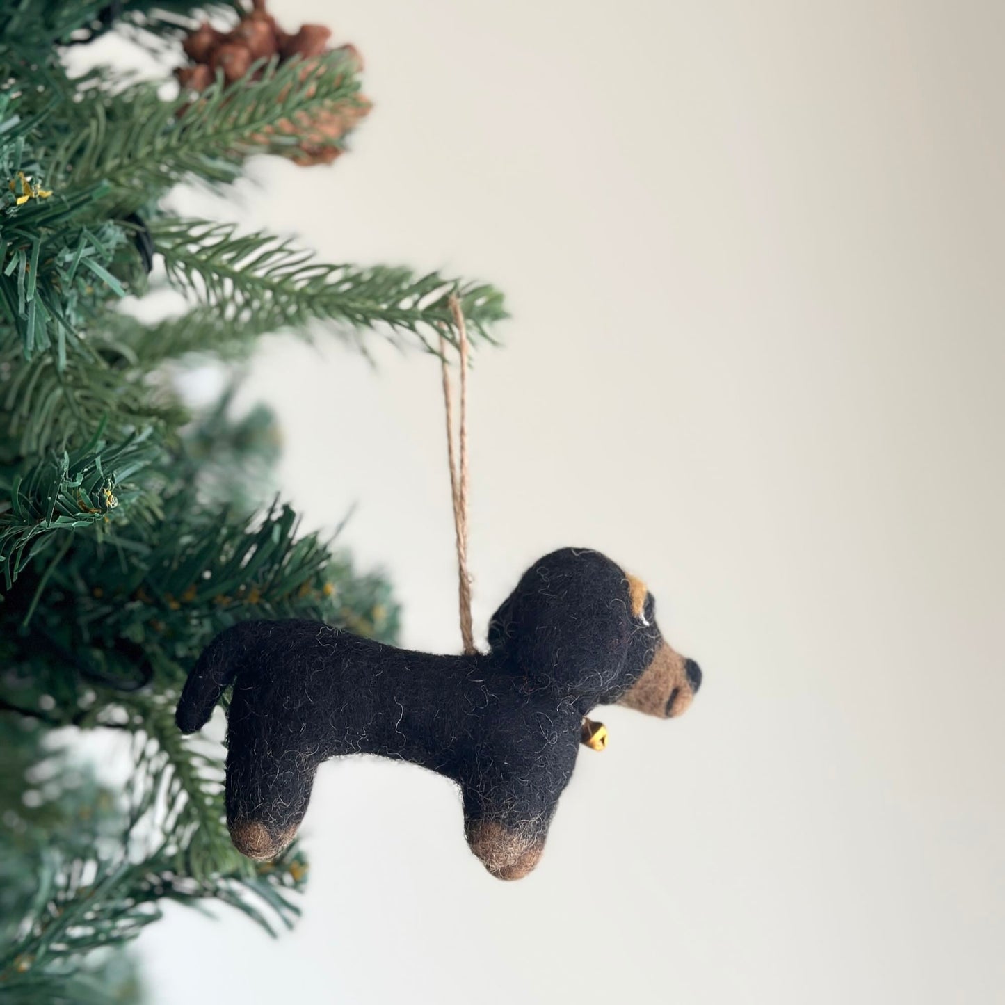 Felt Ornament - Dachshund Dogs - Chickadees Wooden Toys