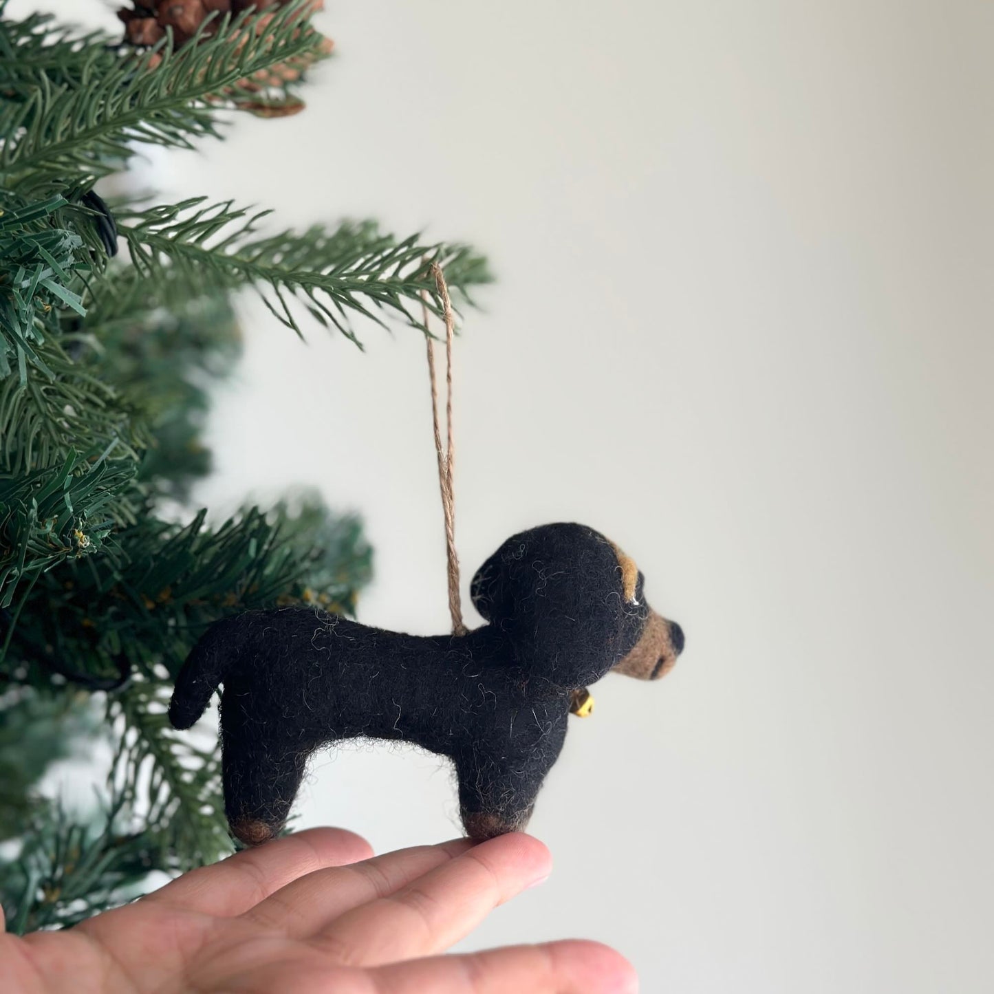Felt Ornament - Dachshund Dogs - Chickadees Wooden Toys