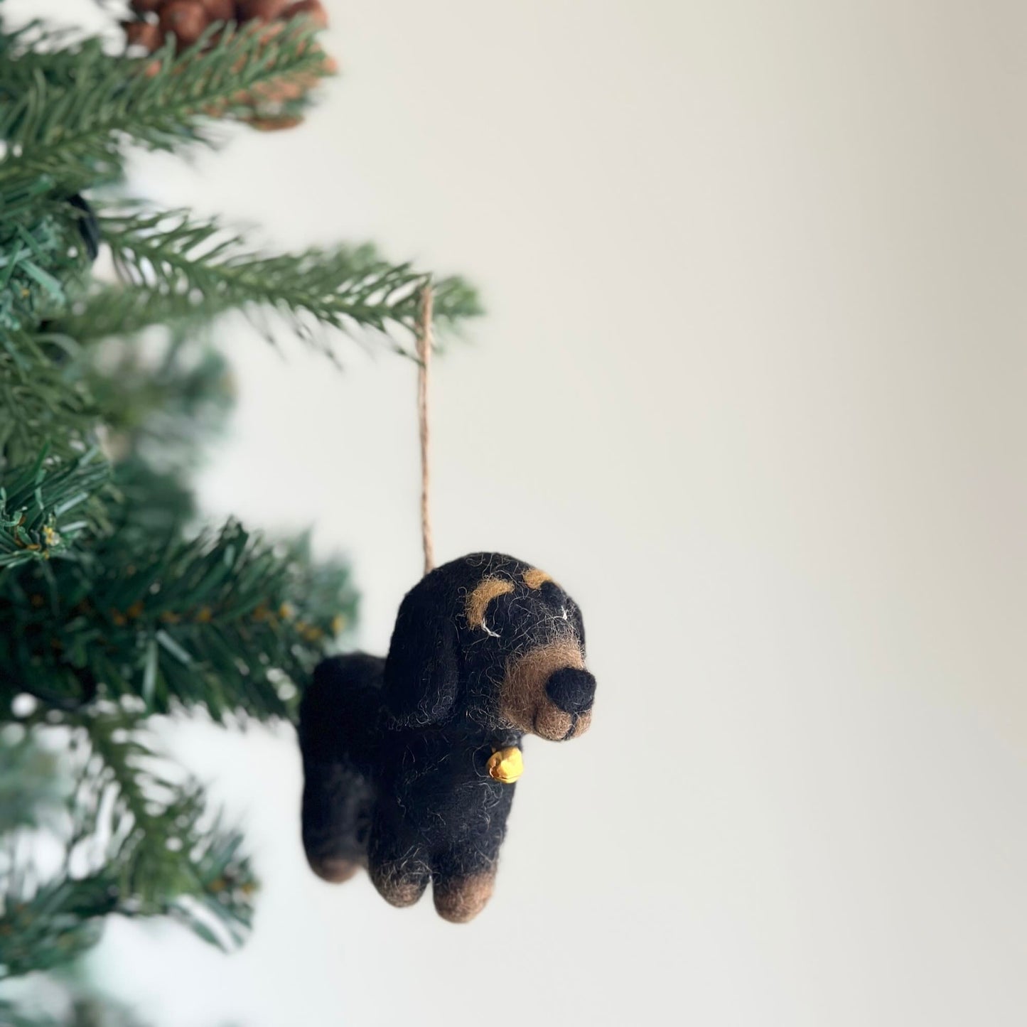 Felt Ornament - Dachshund Dogs - Chickadees Wooden Toys