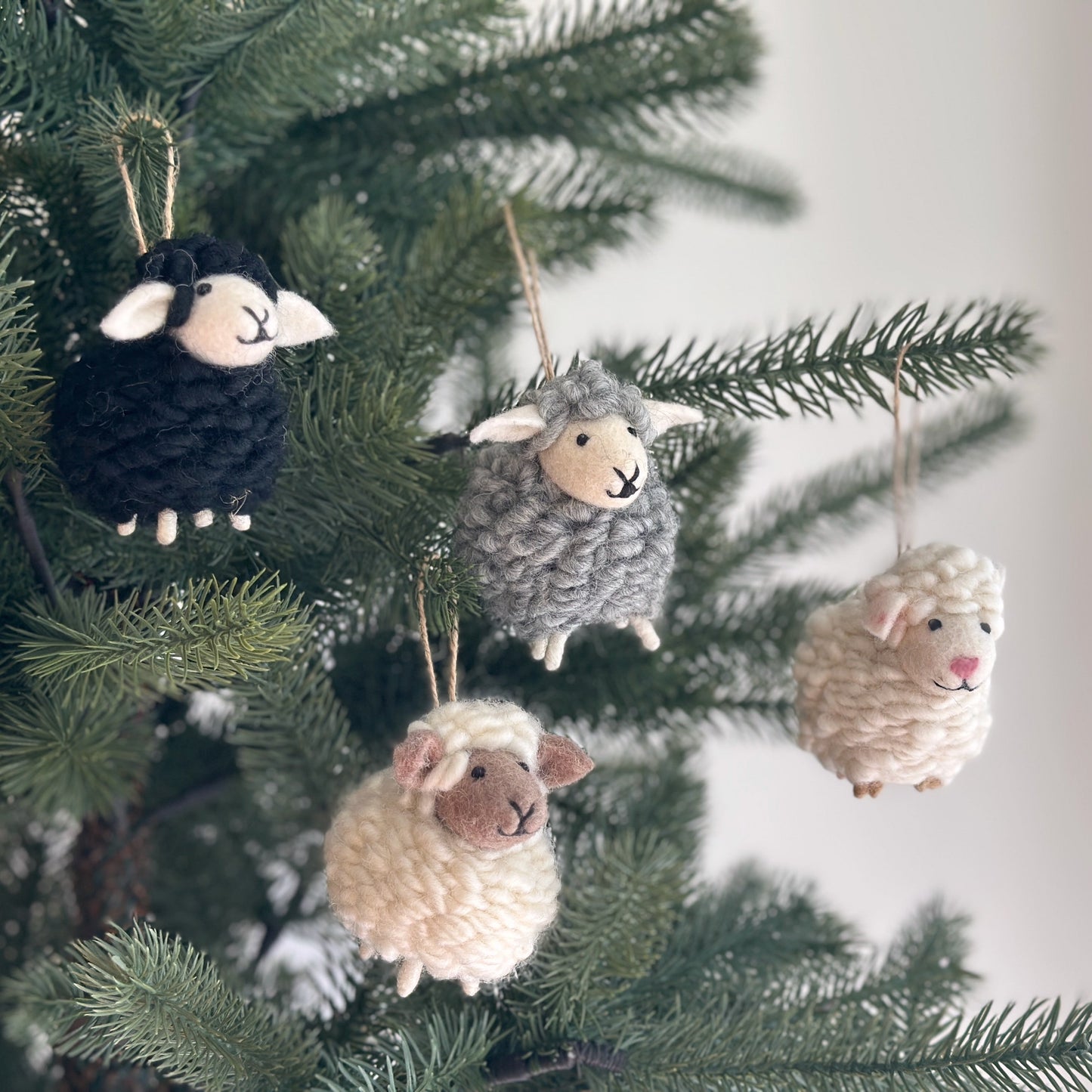 Felt Ornament - Fluffy Sheep - Chickadees Wooden Toys
