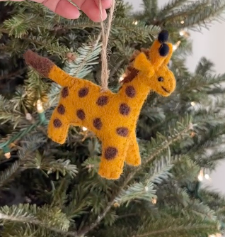 Felt Ornament - Giraffe - Chickadees Wooden Toys