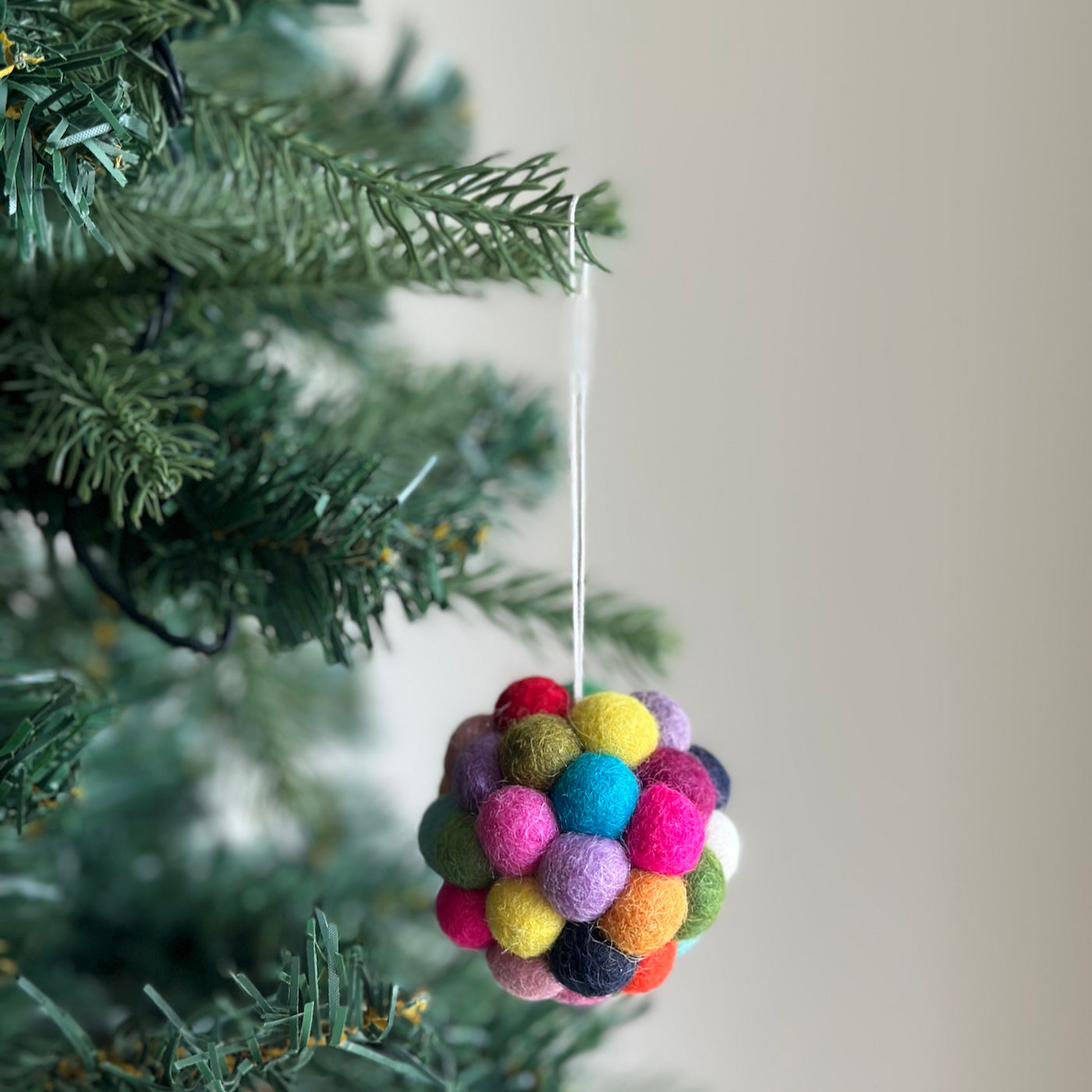 Felt Ornament - Mini Pompom Ornament - Chickadees Wooden Toys
