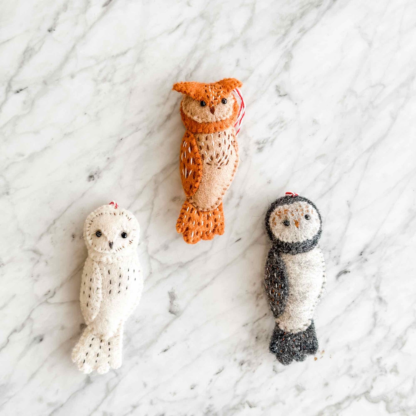Felt Ornament - Owl Family - Chickadees Wooden Toys