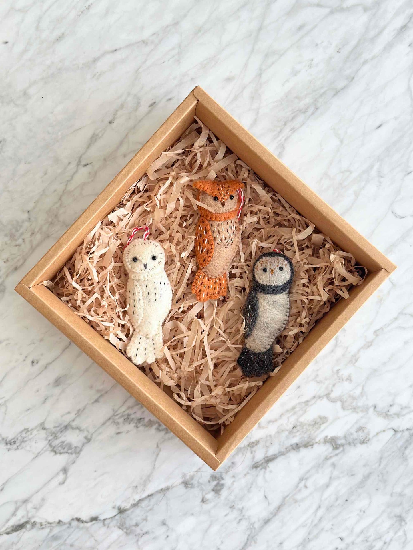 Felt Ornament - Owl Family - Chickadees Wooden Toys