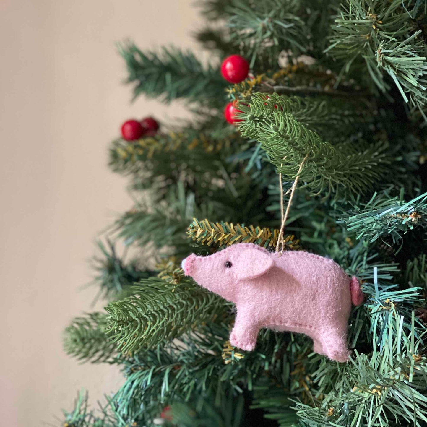 Felt Ornament - Pig - Chickadees Wooden Toys