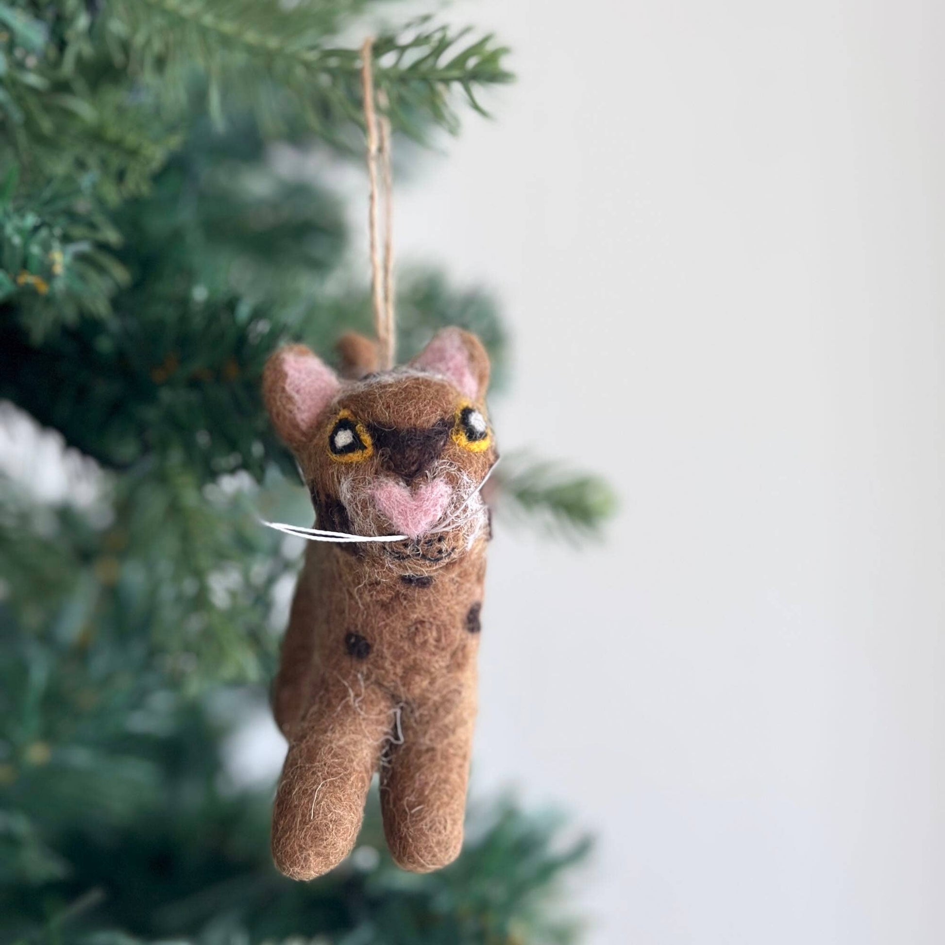 Felt Ornament - Playful Cat - Chickadees Wooden Toys
