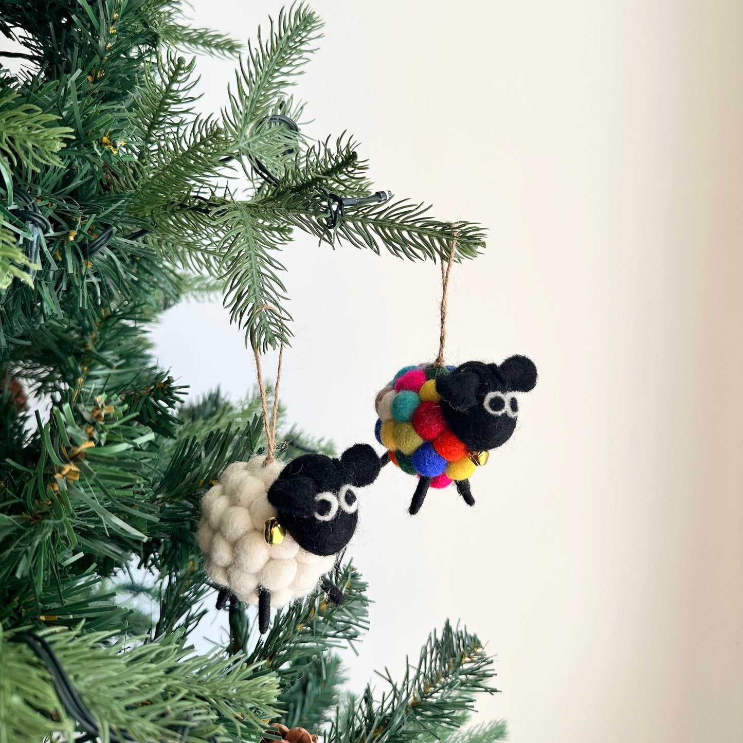 Felt Ornament - Pompom Ball Mini Sheep - Chickadees Wooden Toys
