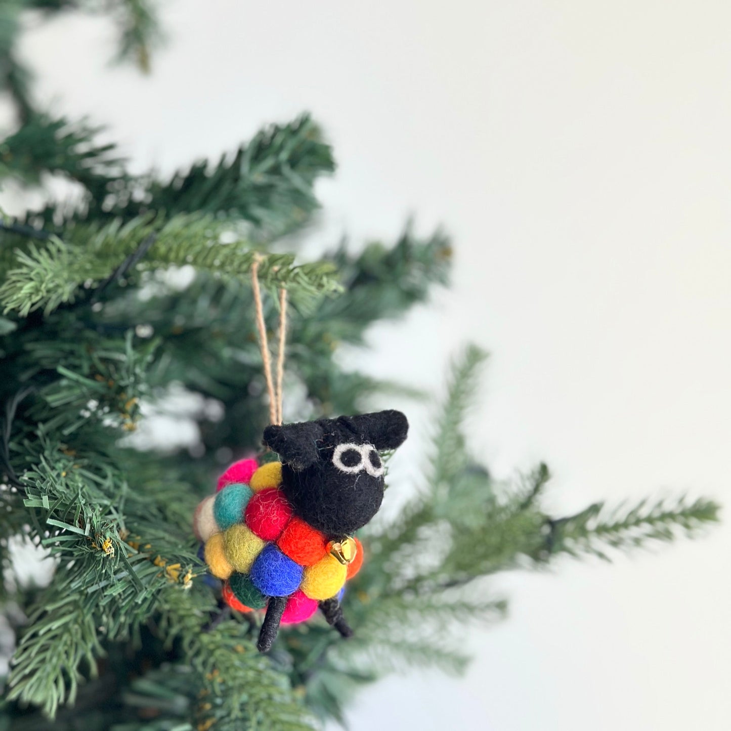Felt Ornament - Pompom Ball Mini Sheep - Chickadees Wooden Toys
