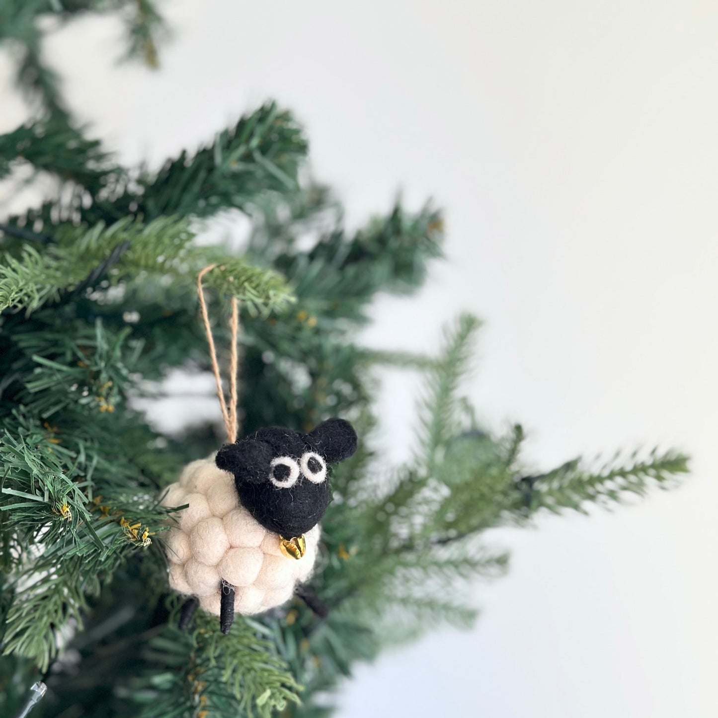 Felt Ornament - Pompom Ball Mini Sheep - Chickadees Wooden Toys