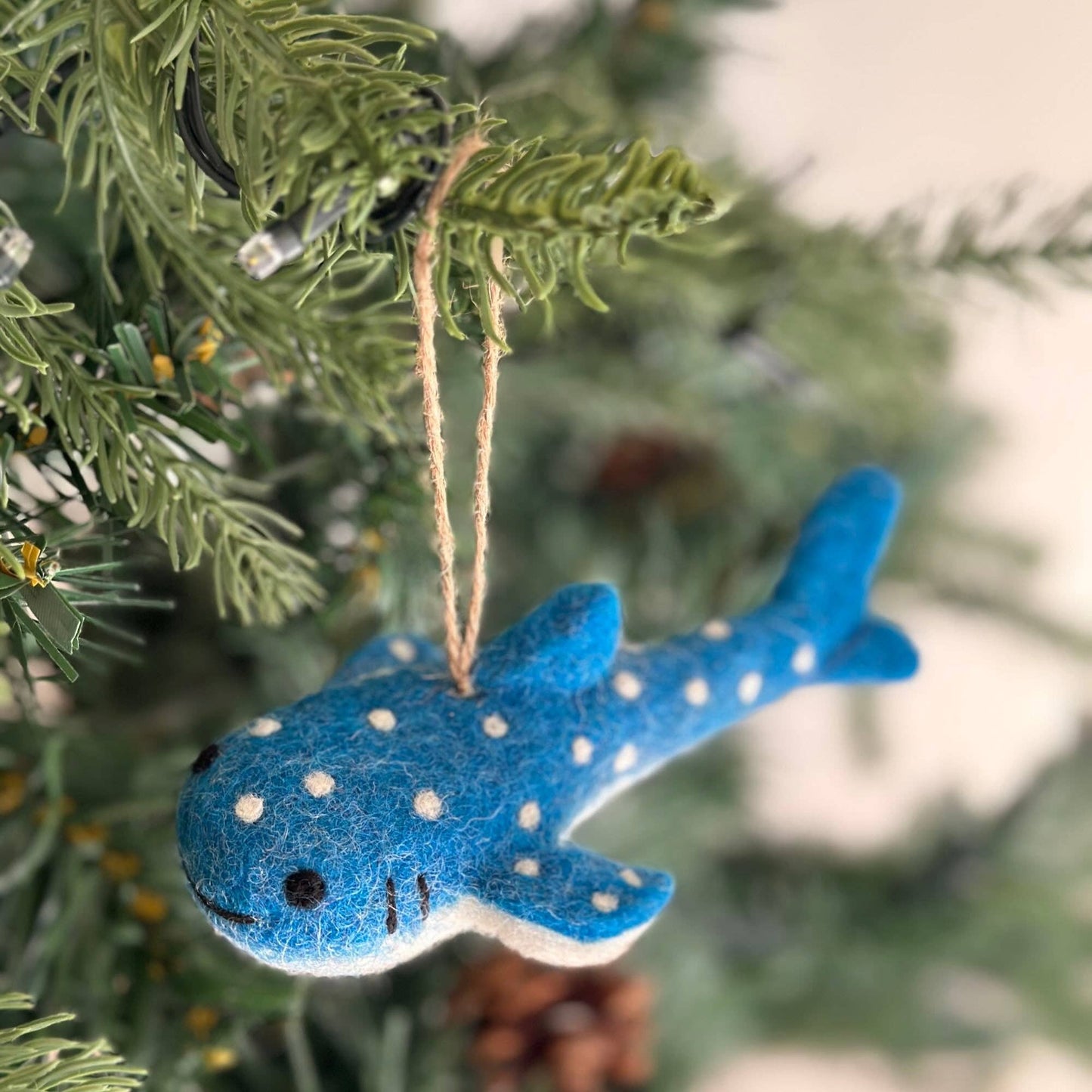 Felt Ornament - Smiley Whale Shark - Chickadees Wooden Toys