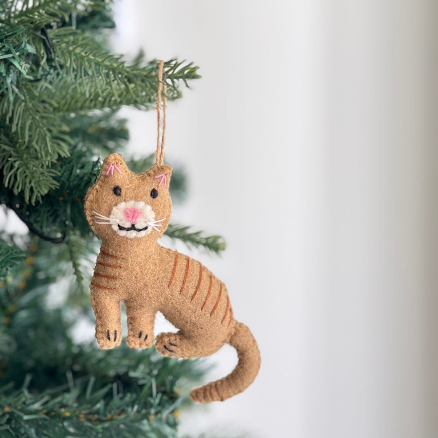 Felt Ornament - Stitched Cat - Chickadees Wooden Toys