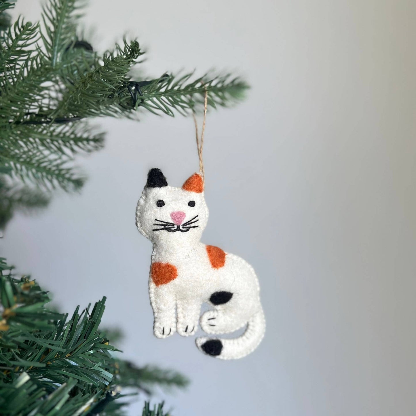Felt Ornament - Stitched Cat - Chickadees Wooden Toys