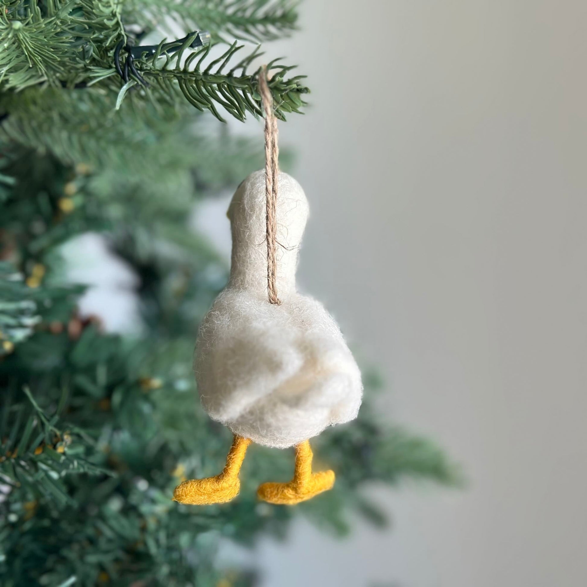 Felt Ornament - White Duck - Chickadees Wooden Toys
