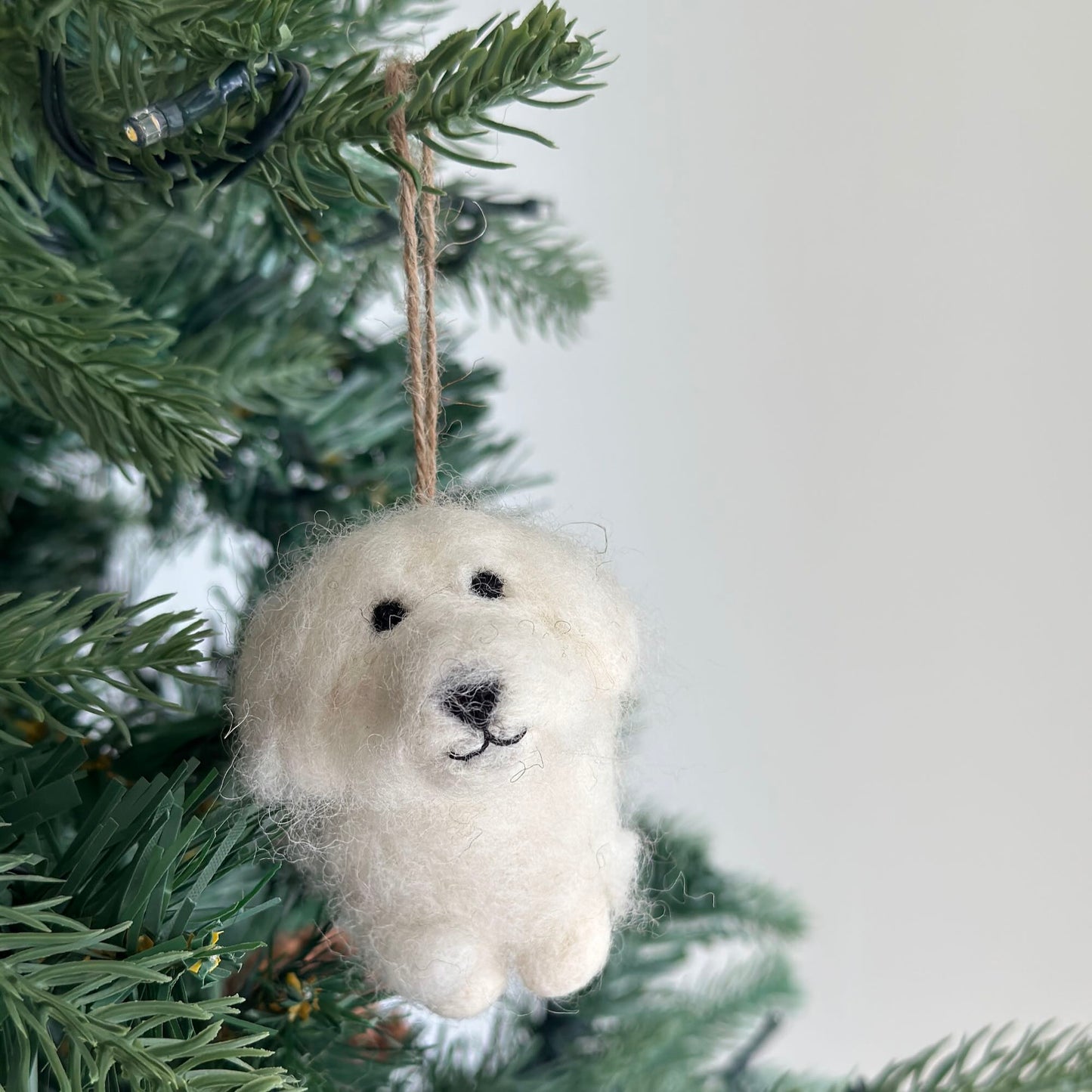 Felt Ornament - White Maltese Dog - Chickadees Wooden Toys