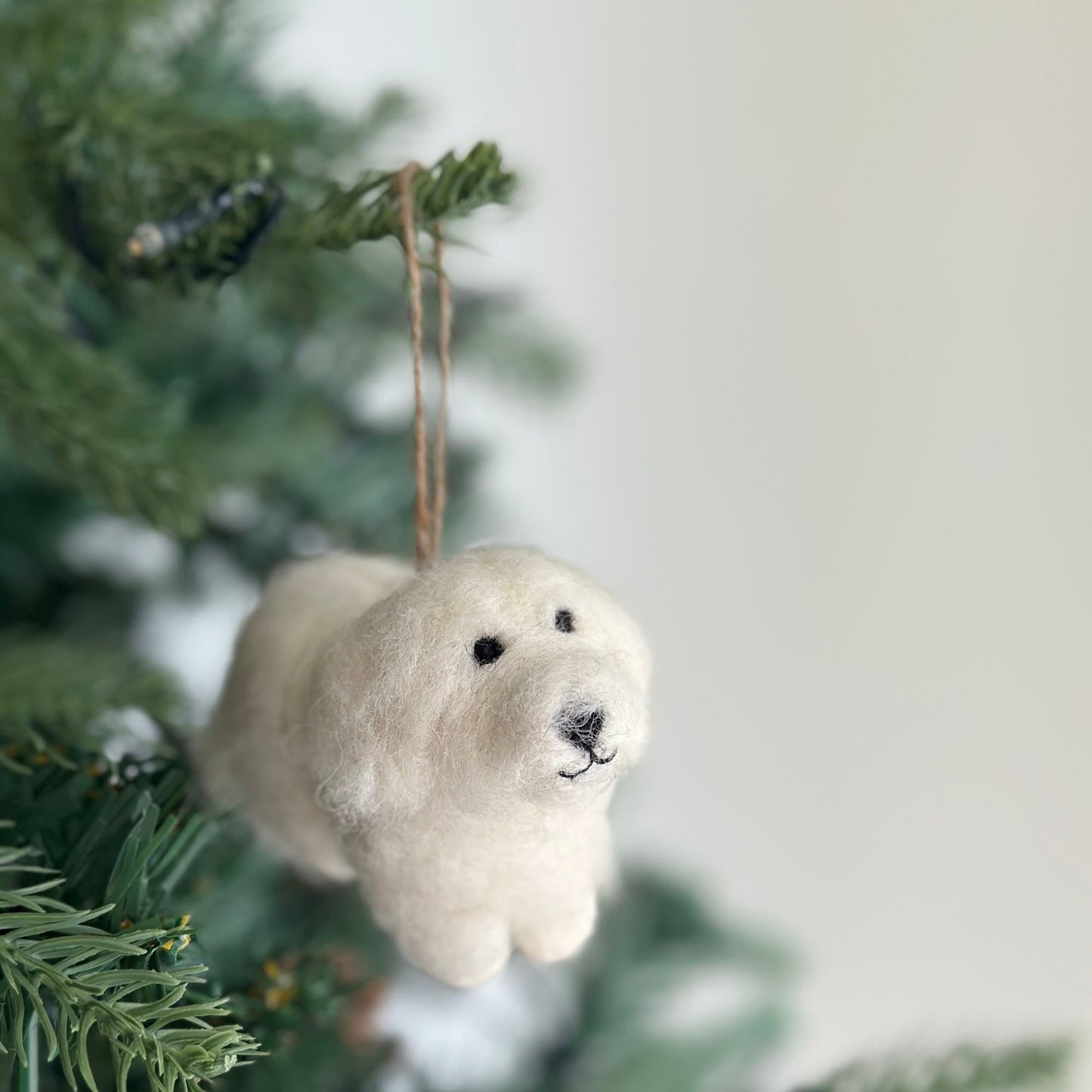 Felt Ornament - White Maltese Dog - Chickadees Wooden Toys