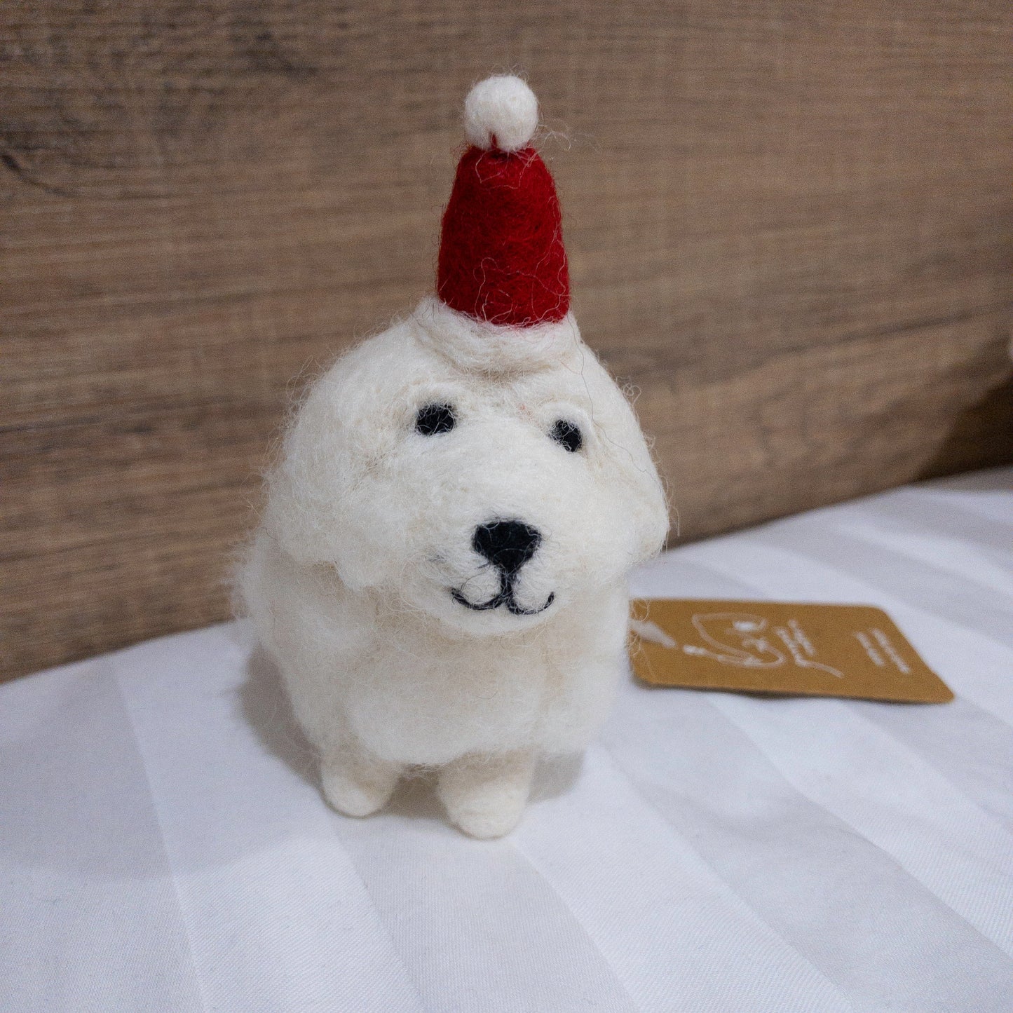 Felt Ornament - White Maltese Dog - Chickadees Wooden Toys
