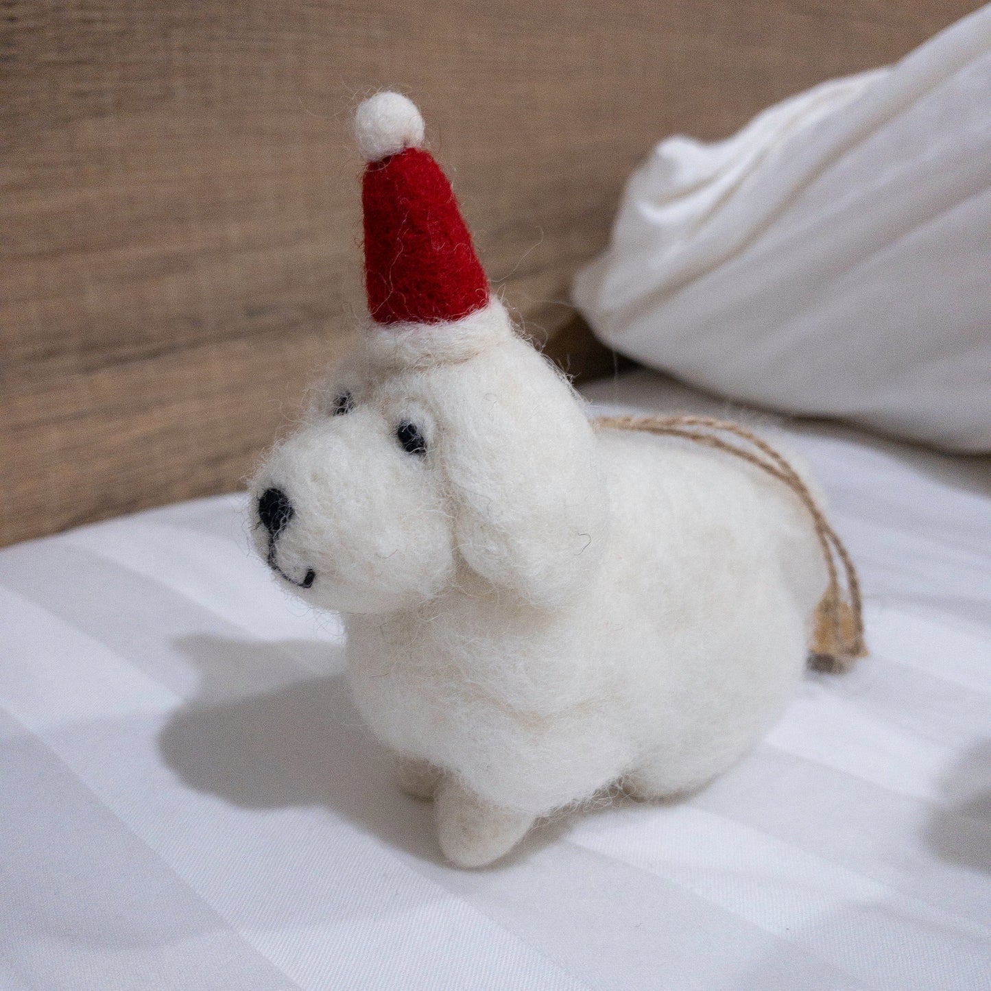 Felt Ornament - White Maltese Dog - Chickadees Wooden Toys