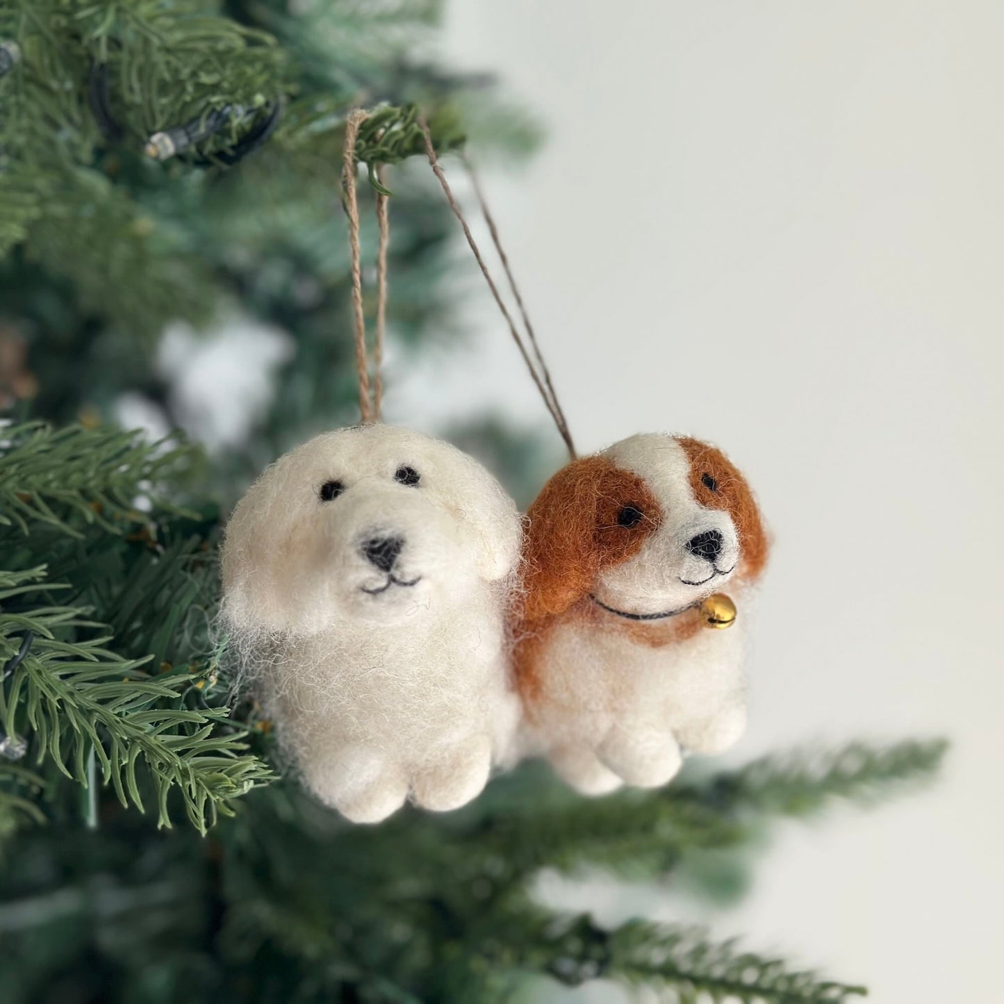 Felt Ornament - White Maltese Dog - Chickadees Wooden Toys