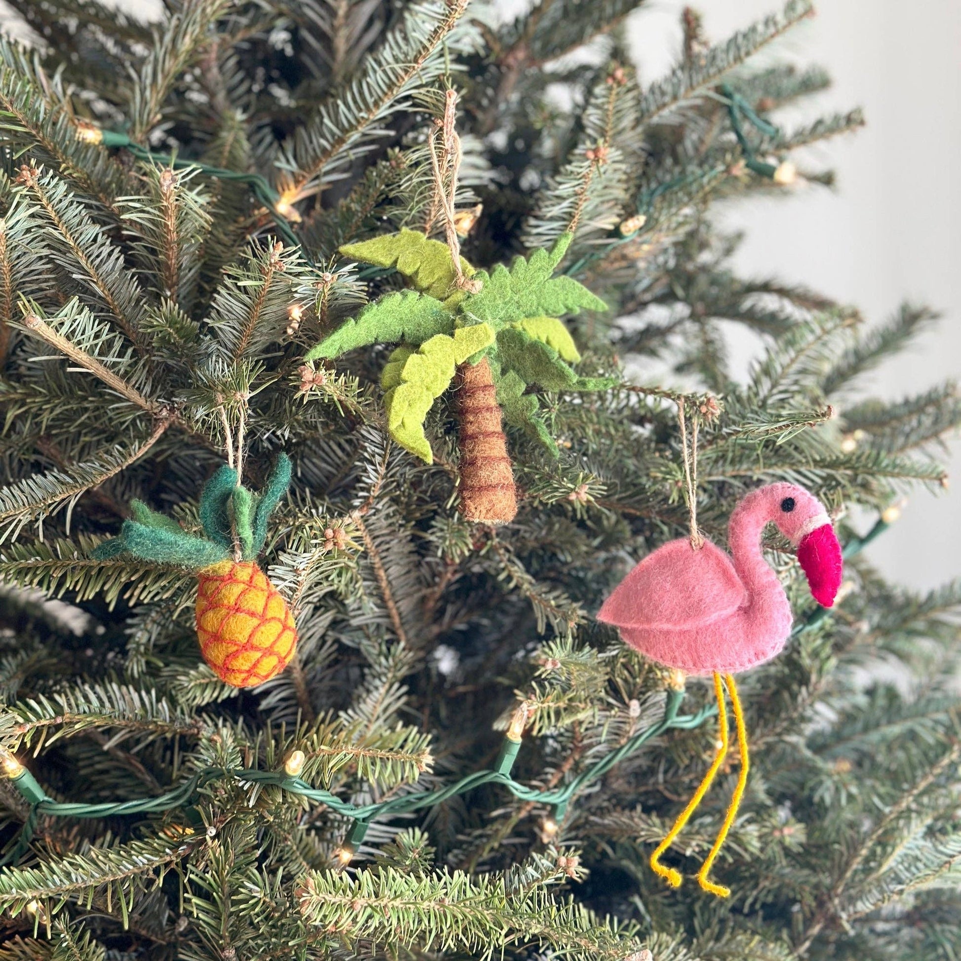 Felt Palm Tree with Coconut Ornament - Chickadees Wooden Toys