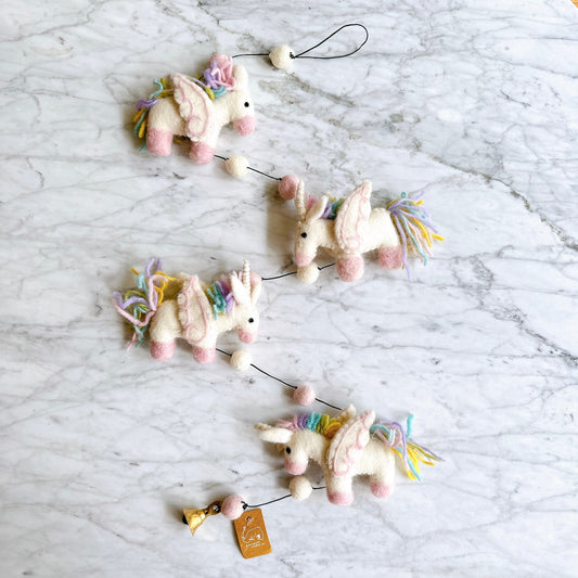 Felt Pastel Unicorn Garland - Chickadees Wooden Toys