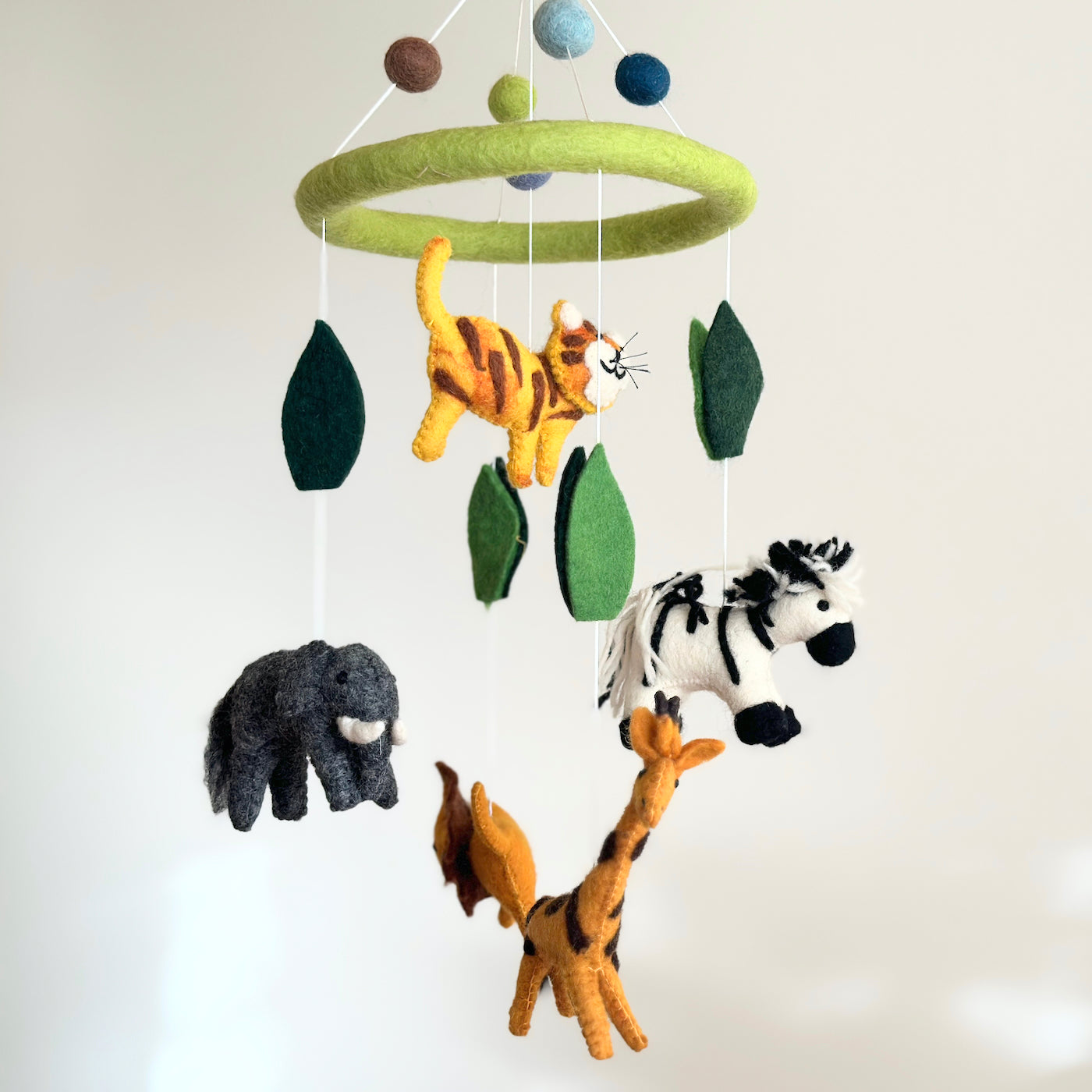Felt Safari Animal Baby Mobile - Chickadees Wooden Toys