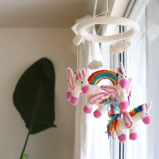 Felt Unicorn Baby Mobile - Chickadees Wooden Toys