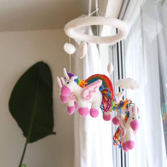 Felt Unicorn Baby Mobile - Chickadees Wooden Toys