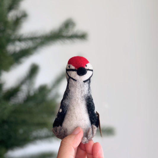 Felt Woodpecker Finger Puppet - Chickadees Wooden Toys