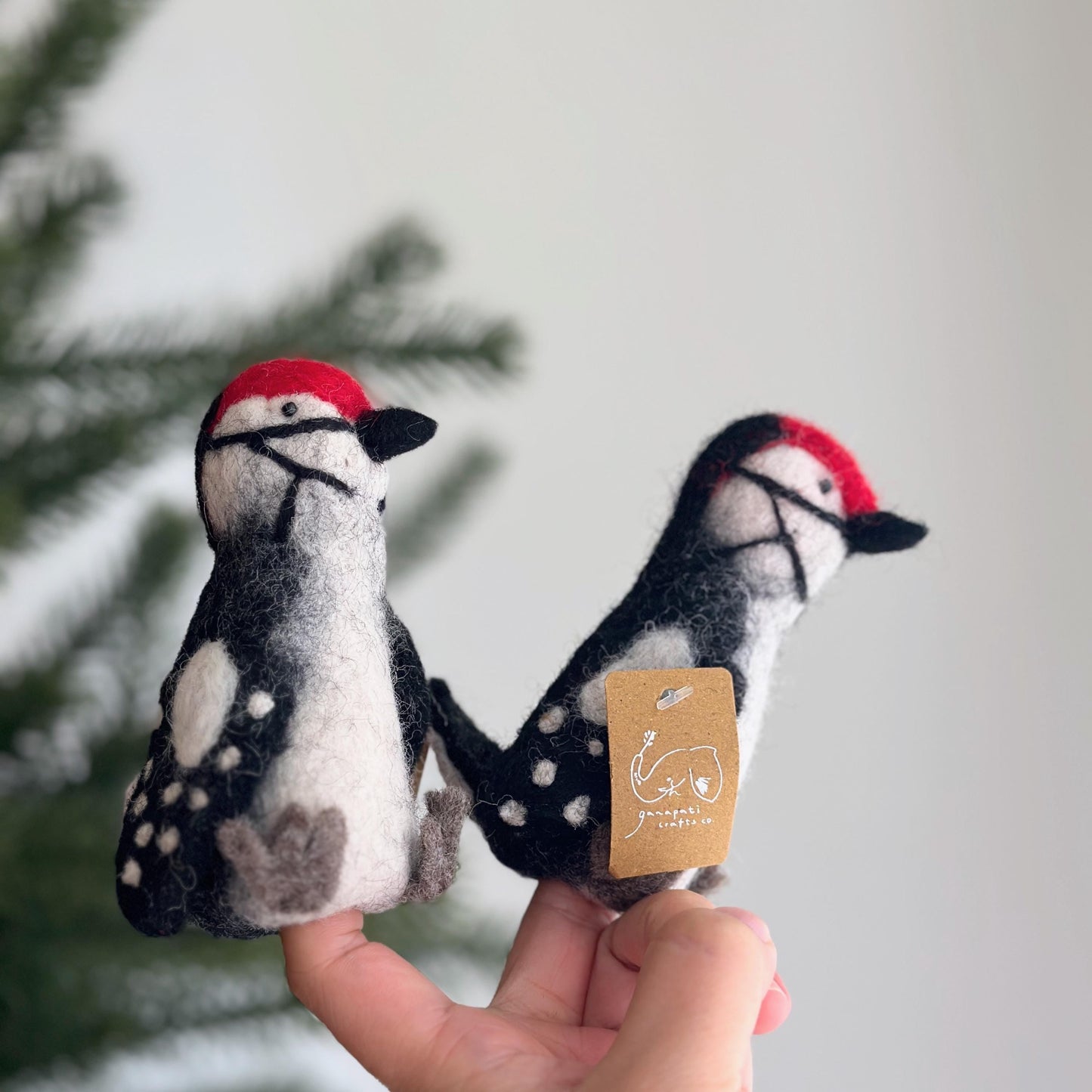 Felt Woodpecker Finger Puppet