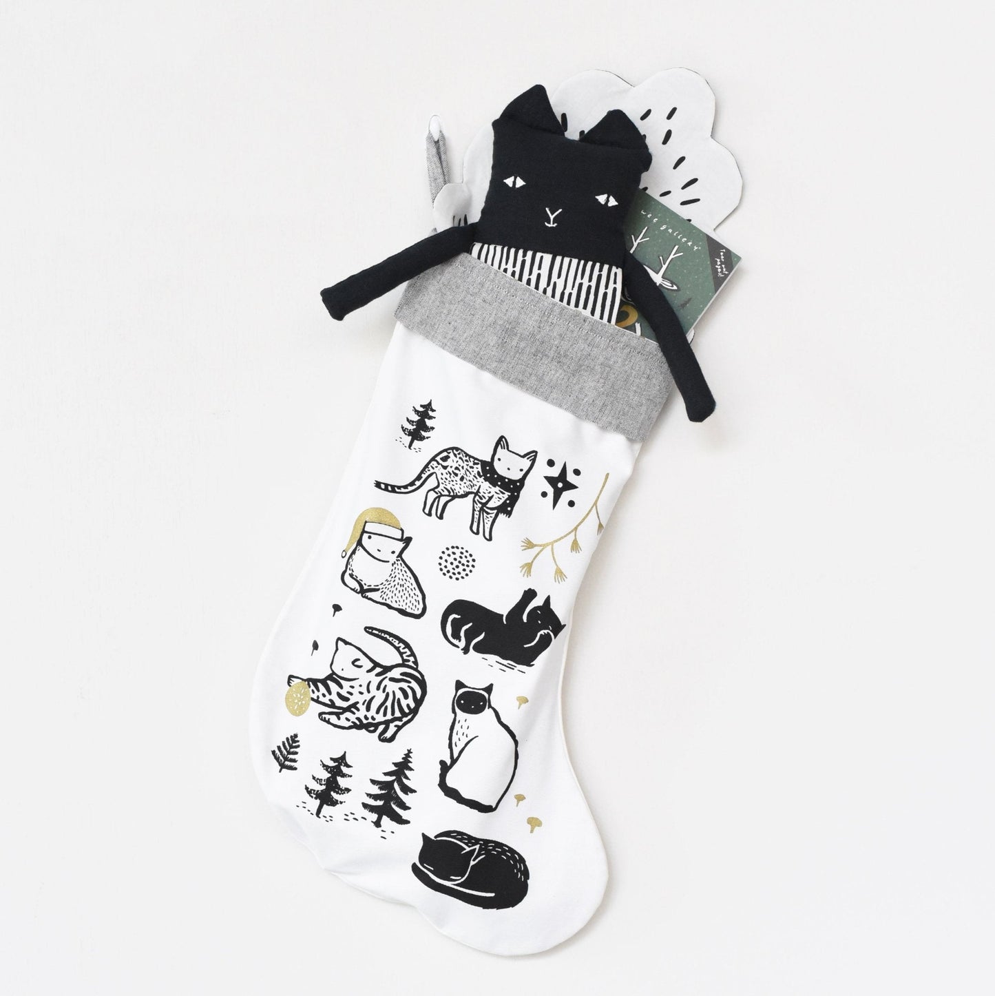 Festive Cats Stocking - Chickadees Wooden Toys