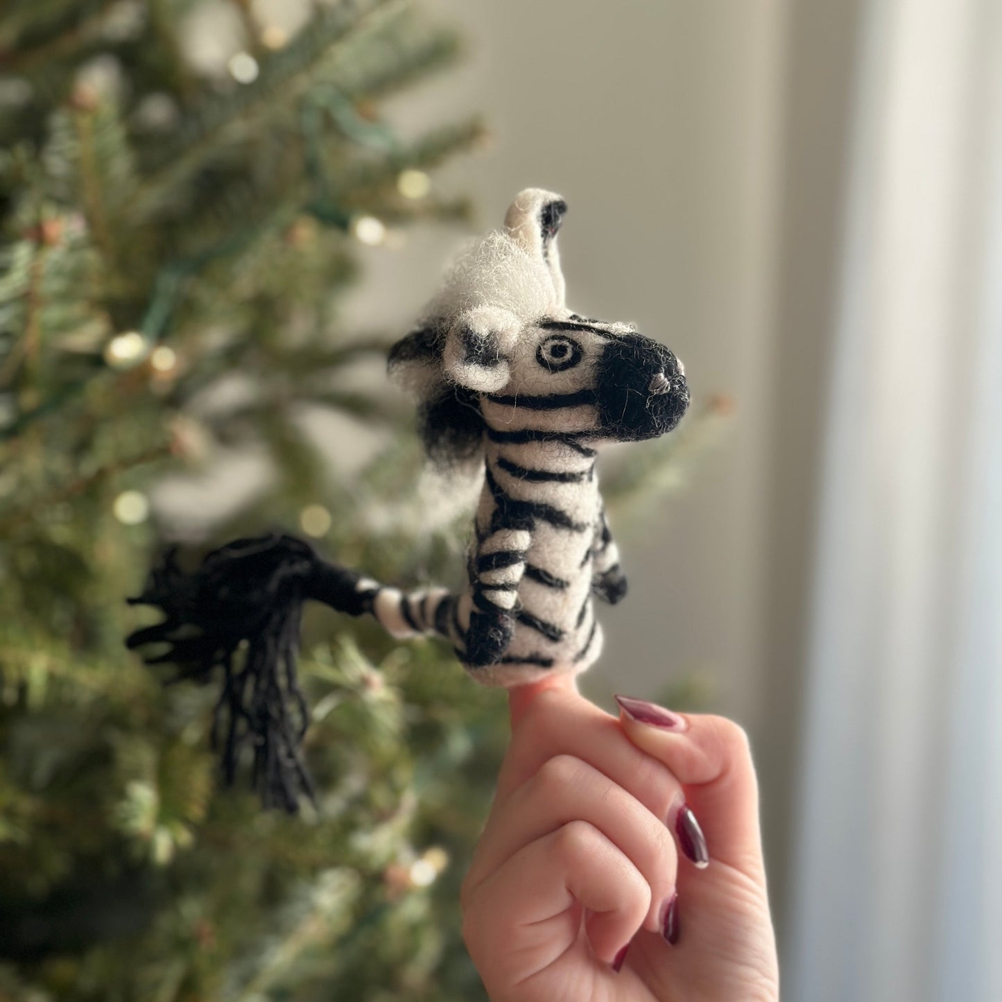 Finger Puppet - Zebra - Chickadees Wooden Toys