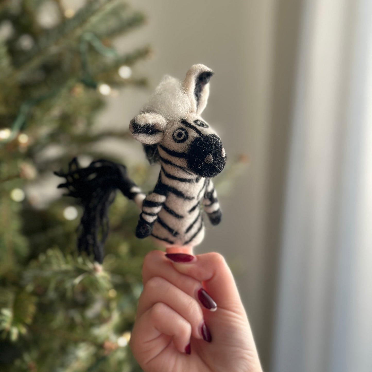 Finger Puppet - Zebra - Chickadees Wooden Toys