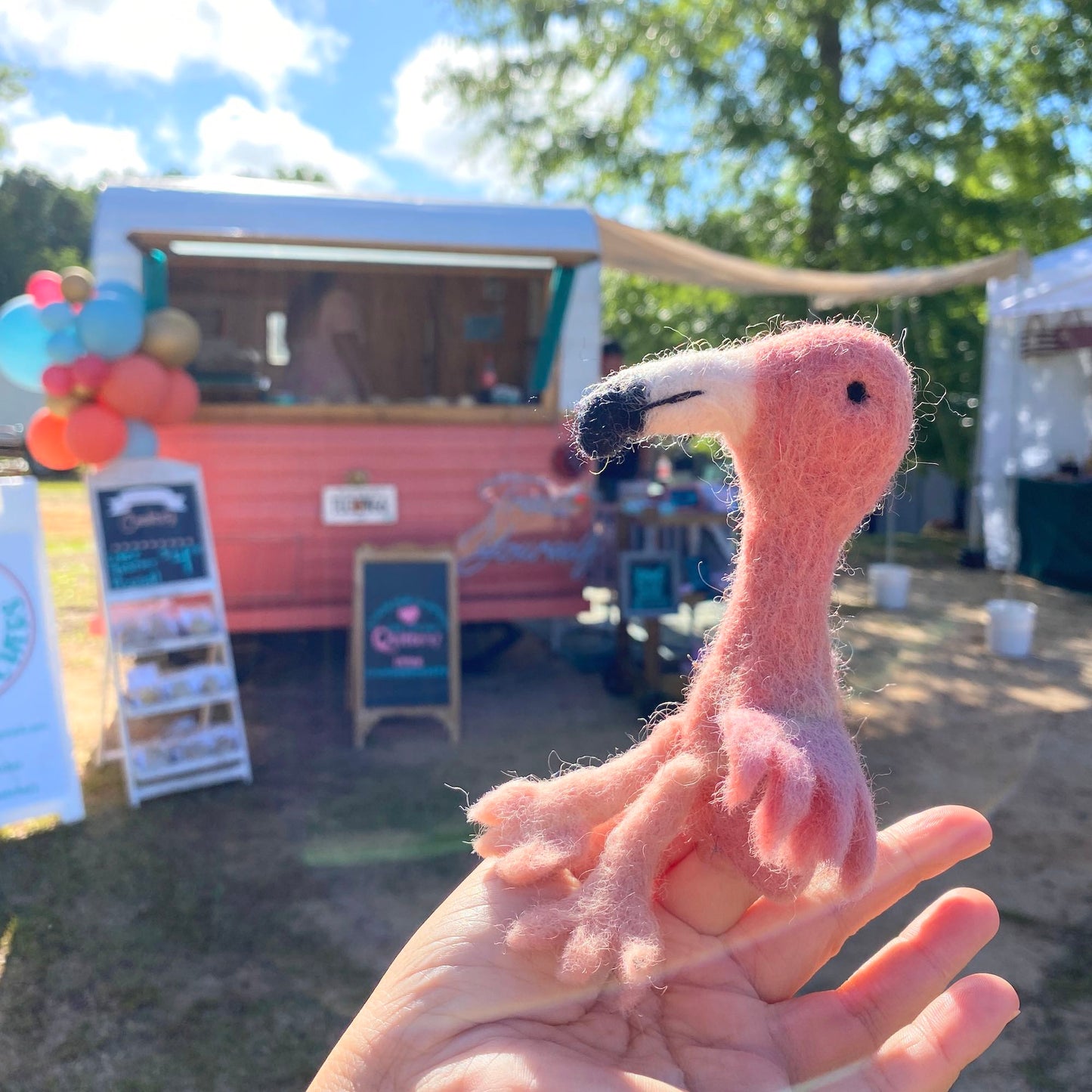 Flamingo Finger Puppet - Chickadees Wooden Toys