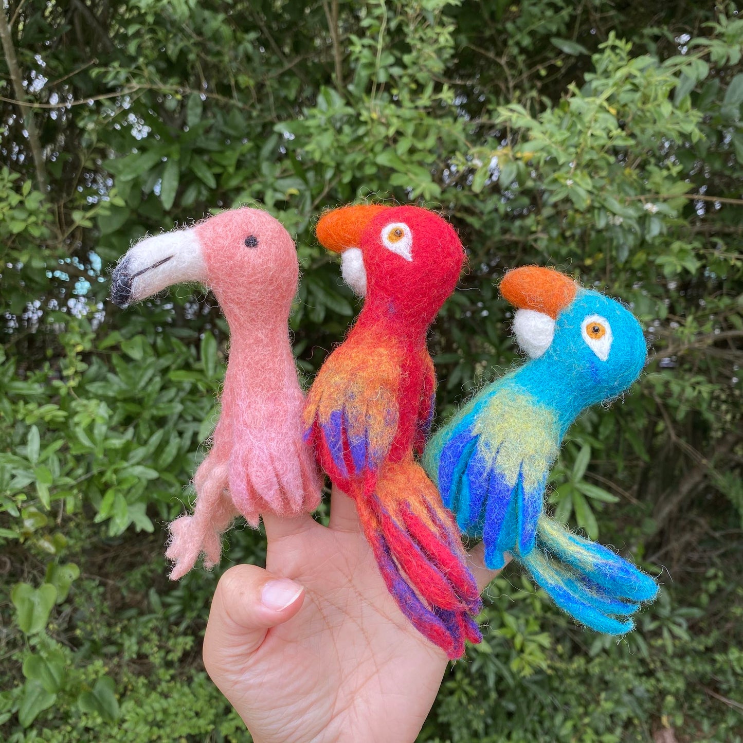 Flamingo Finger Puppet - Chickadees Wooden Toys