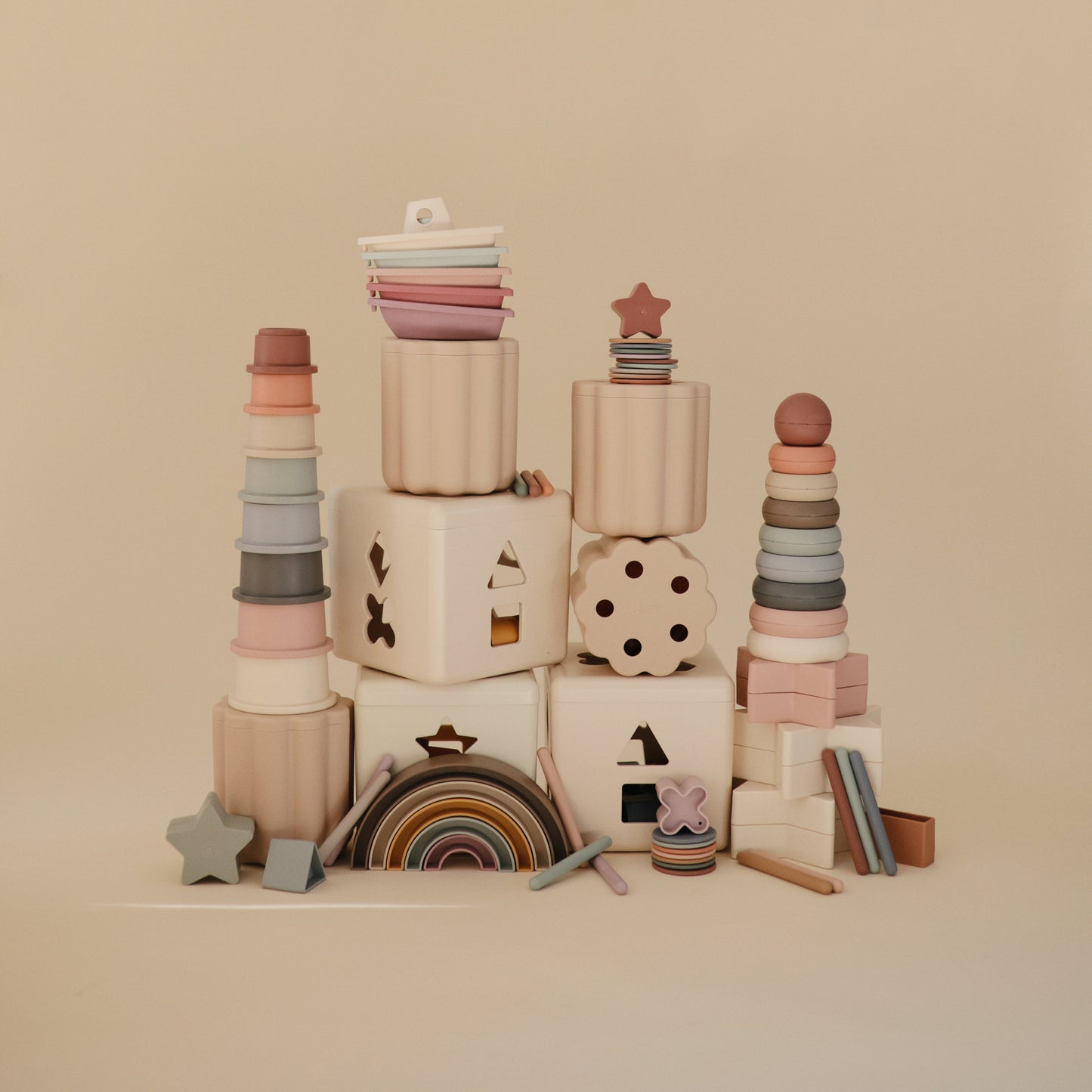 Rainbow Stacker Toy - Chickadees Wooden Toys
